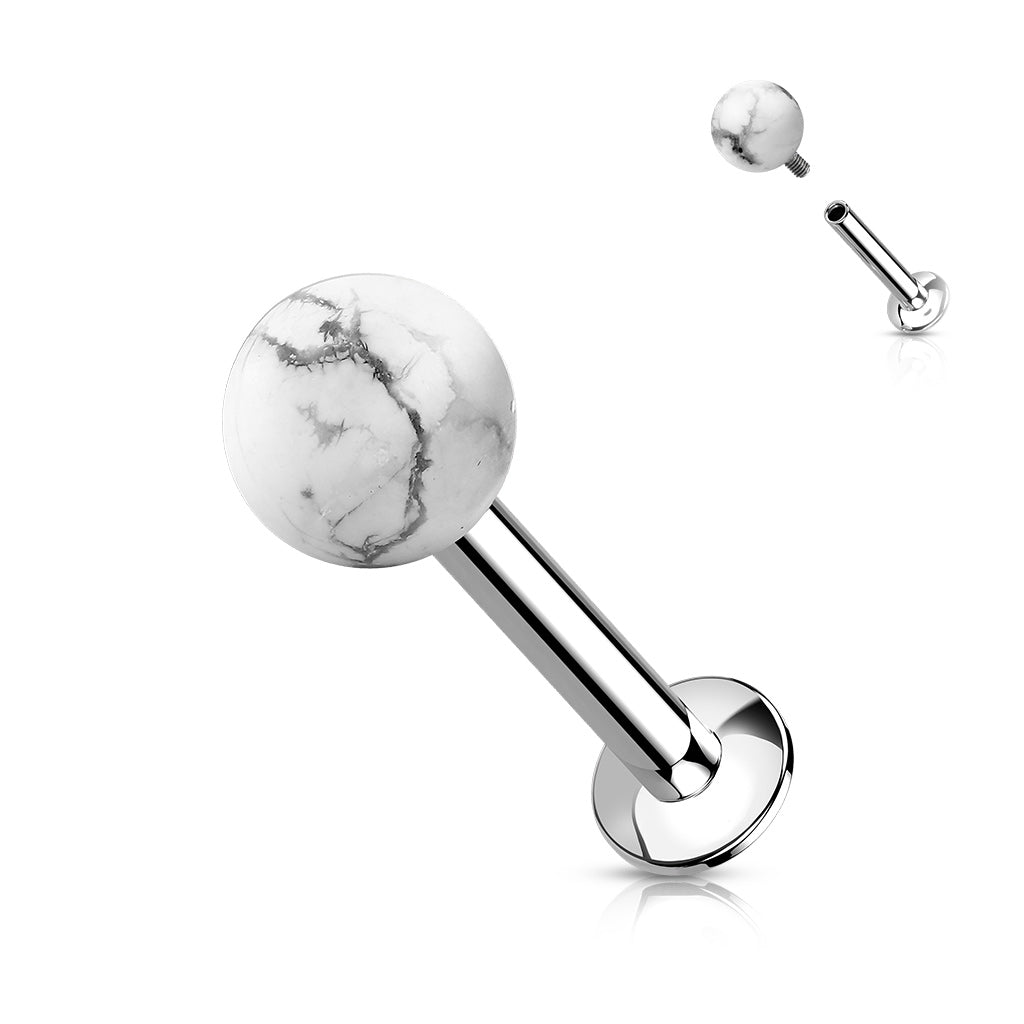 White Howlite Labret