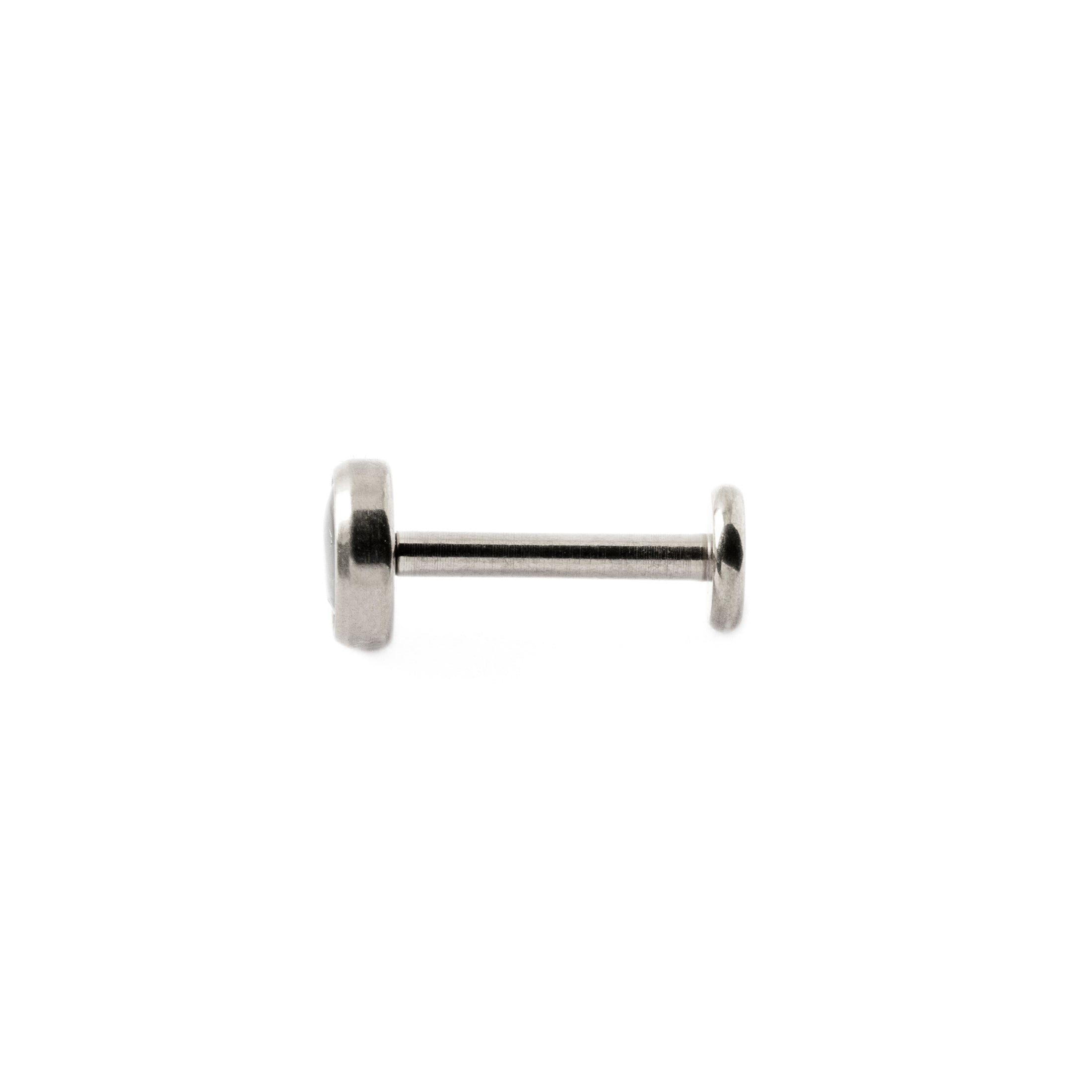 surgical steel Labret with Abalone side view