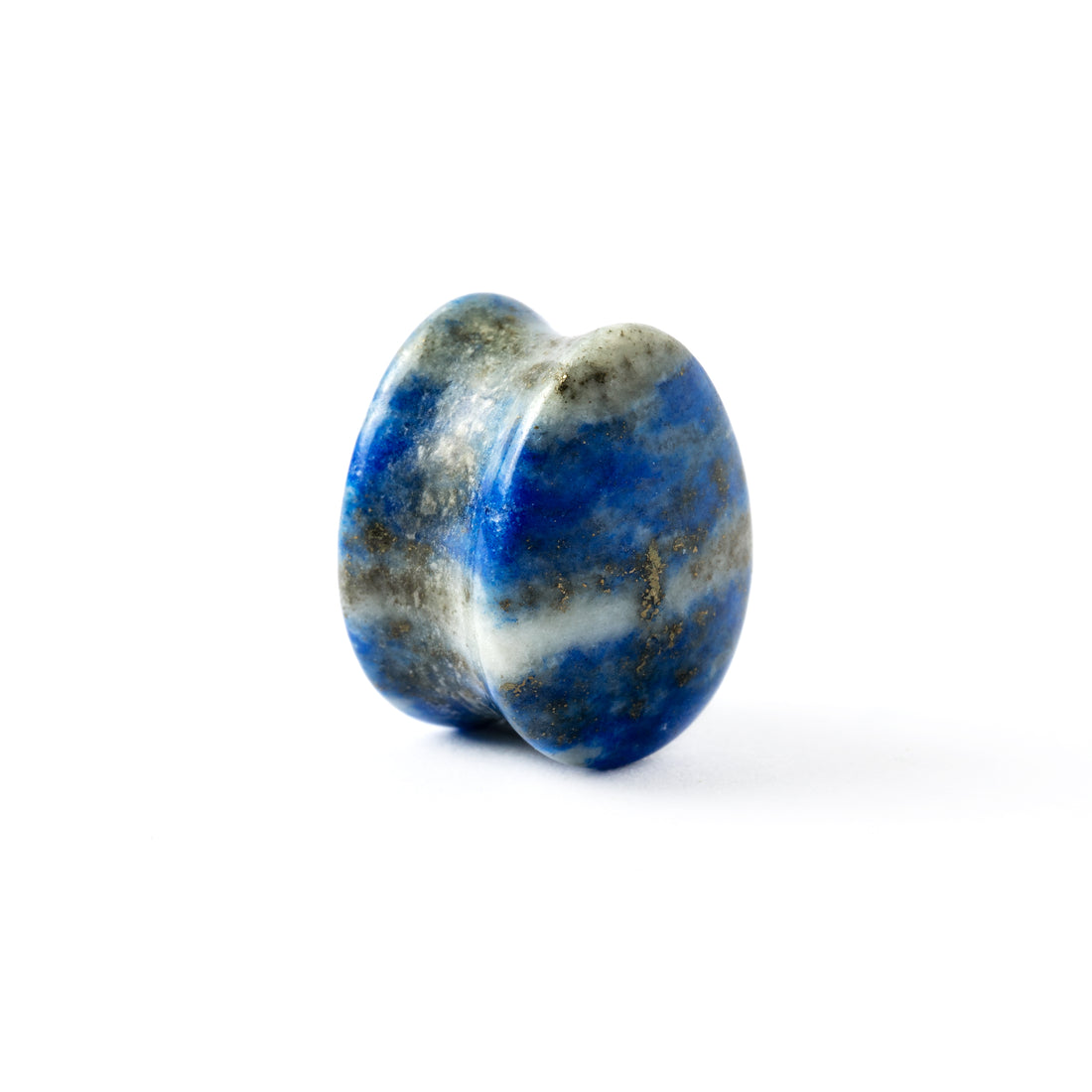 Lapis Lazuli teardrop plug right side view