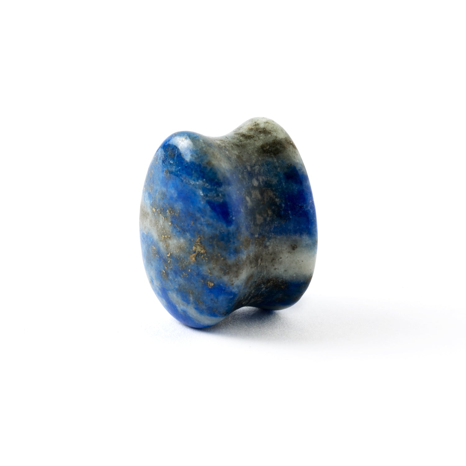 Lapis Lazuli teardrop plug left side view