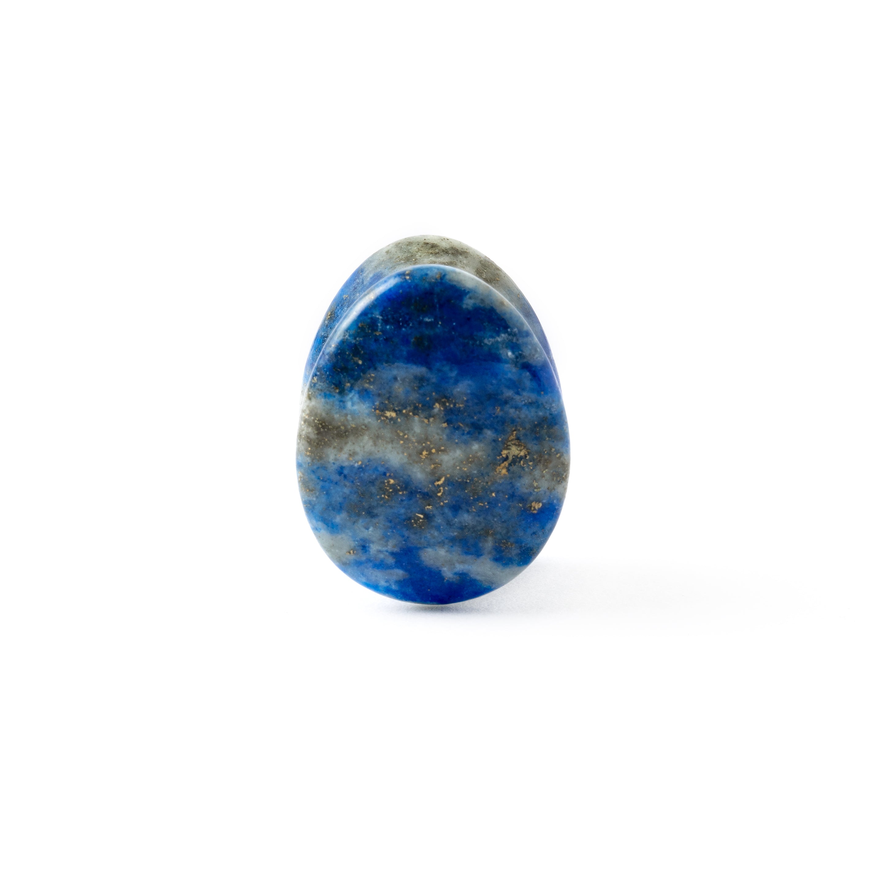 Lapis Lazuli teardrop plug frontal view