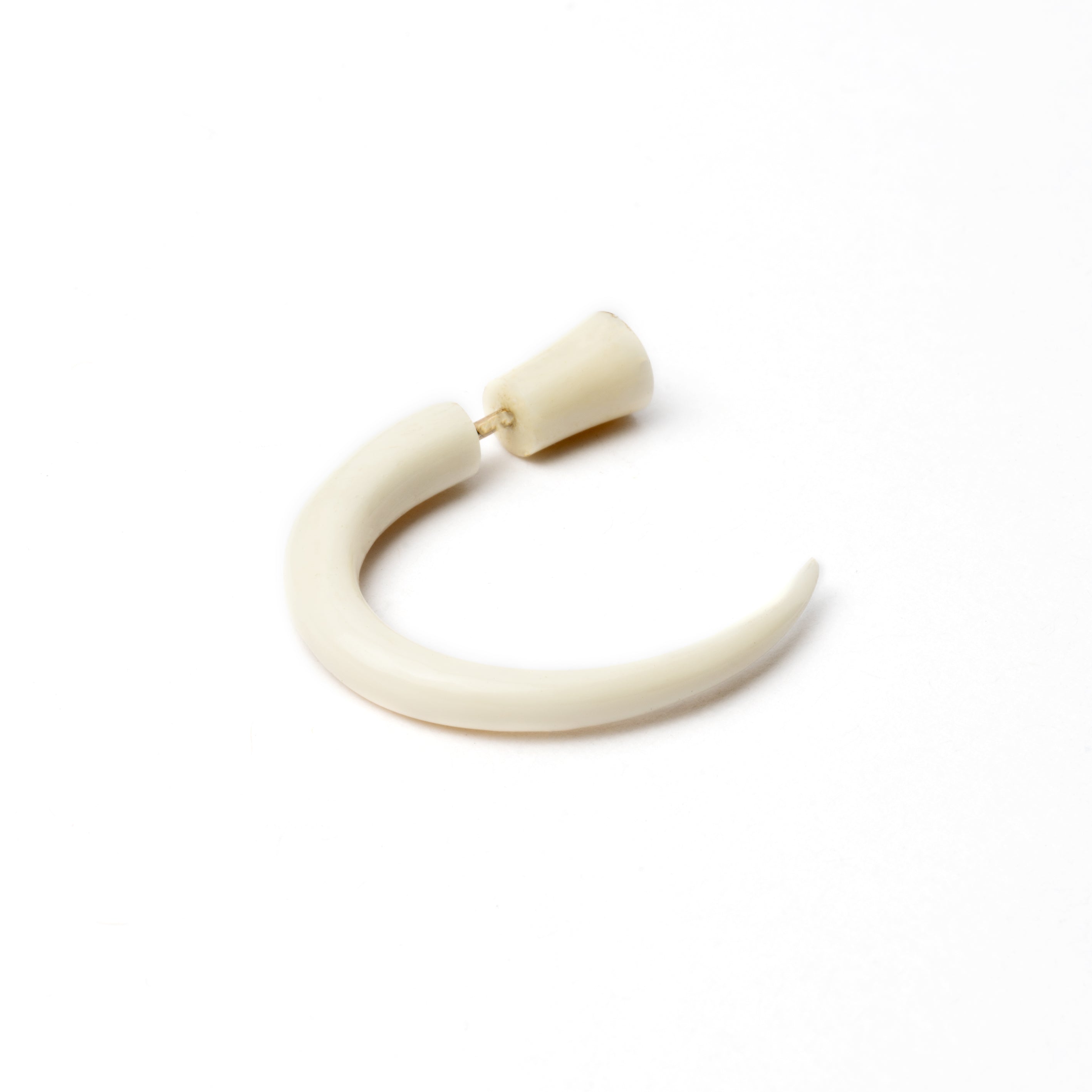 Las Dalias Fake Gauge Earrings -  bone