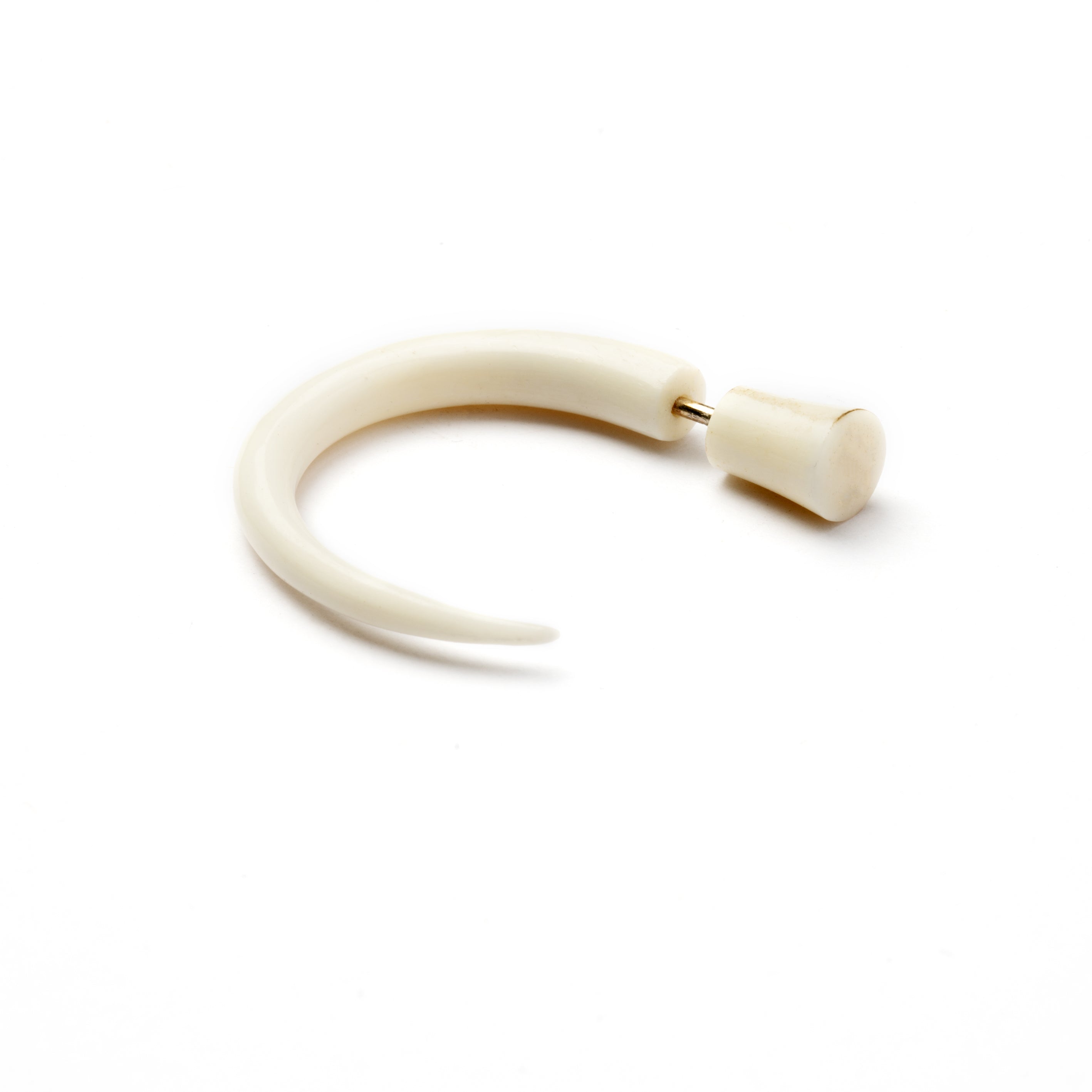 Las Dalias Fake Gauge Earrings -  bone