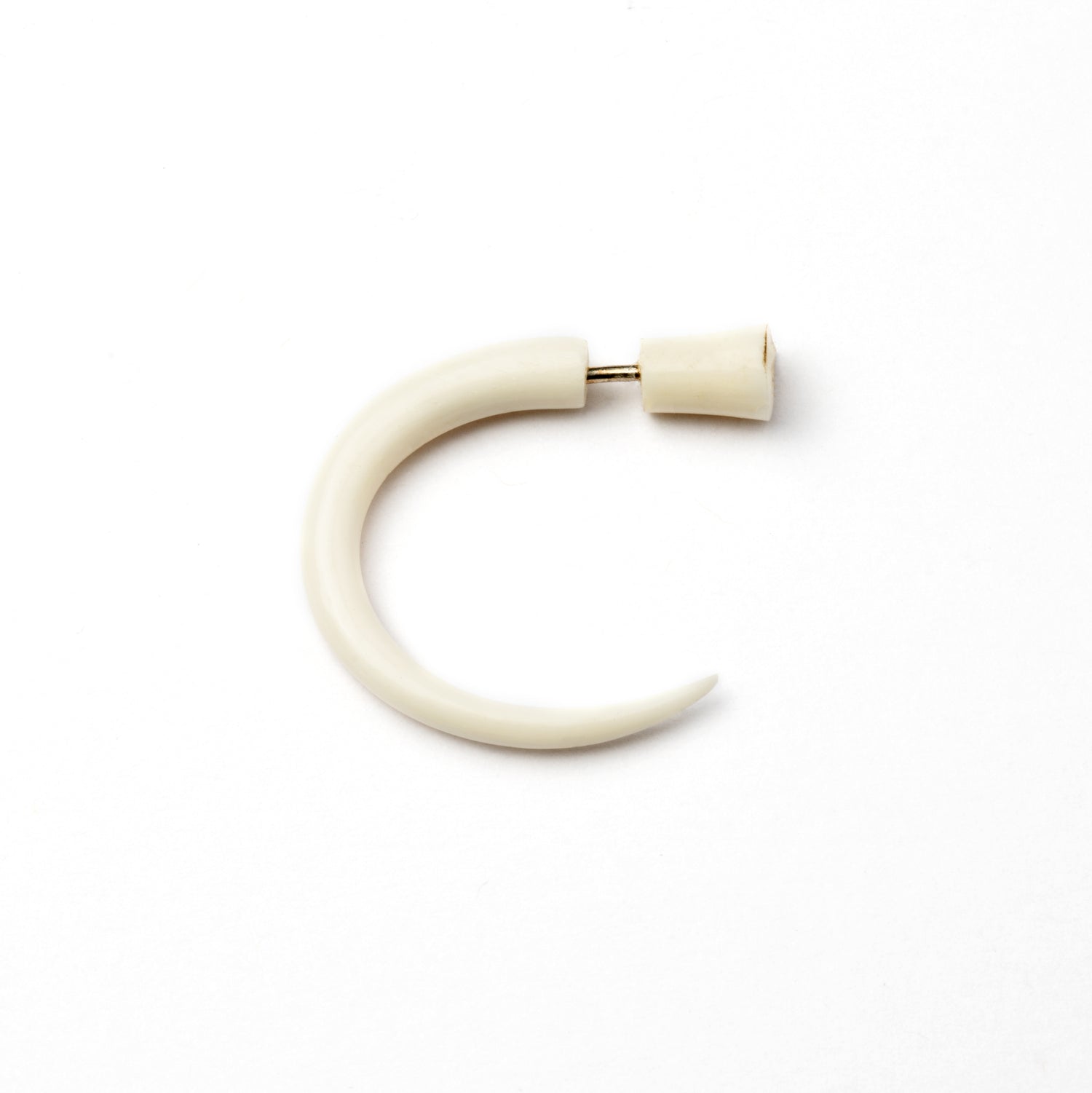 Las Dalias Fake Gauge Earrings -  bone