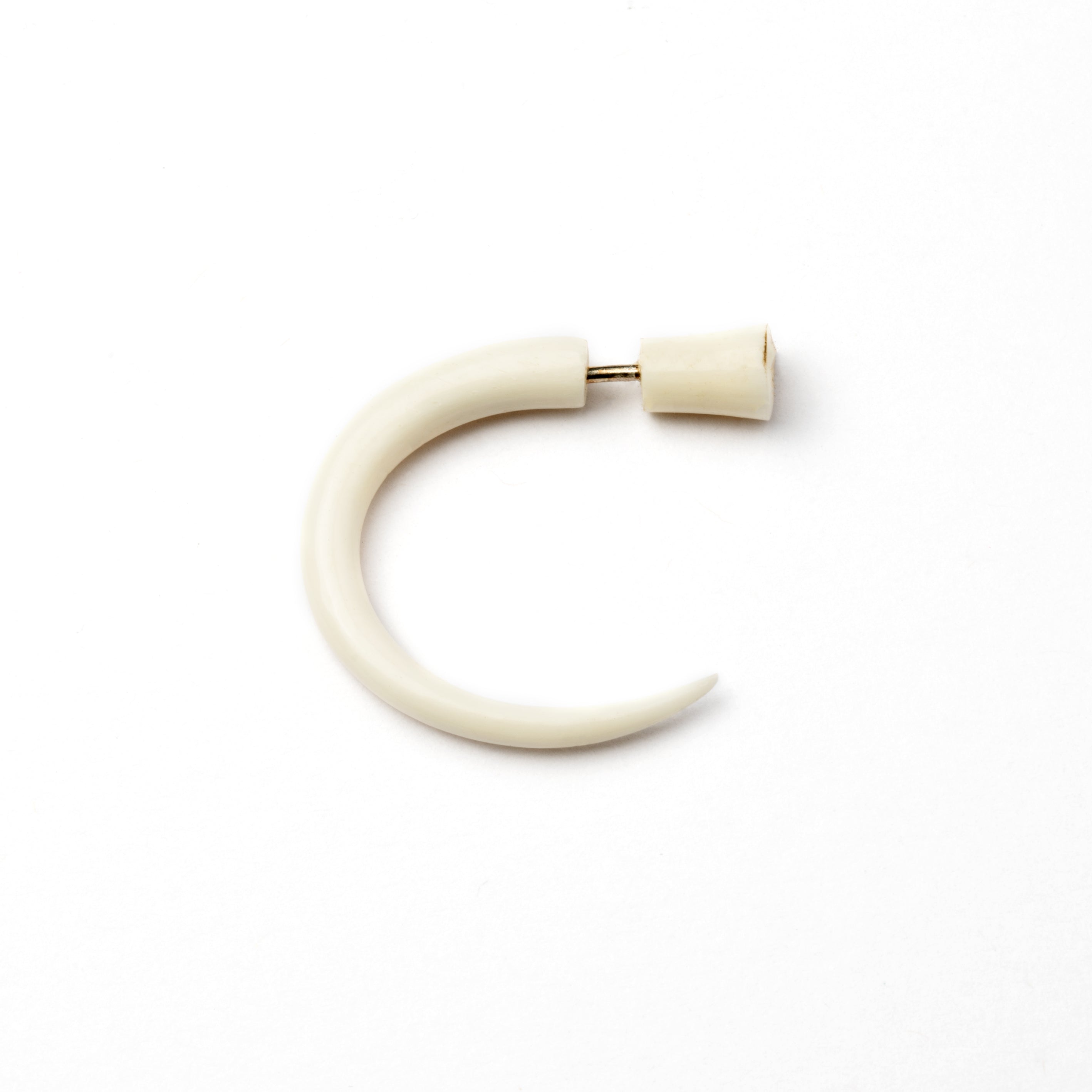 Las Dalias Fake Gauge Earrings -  bone