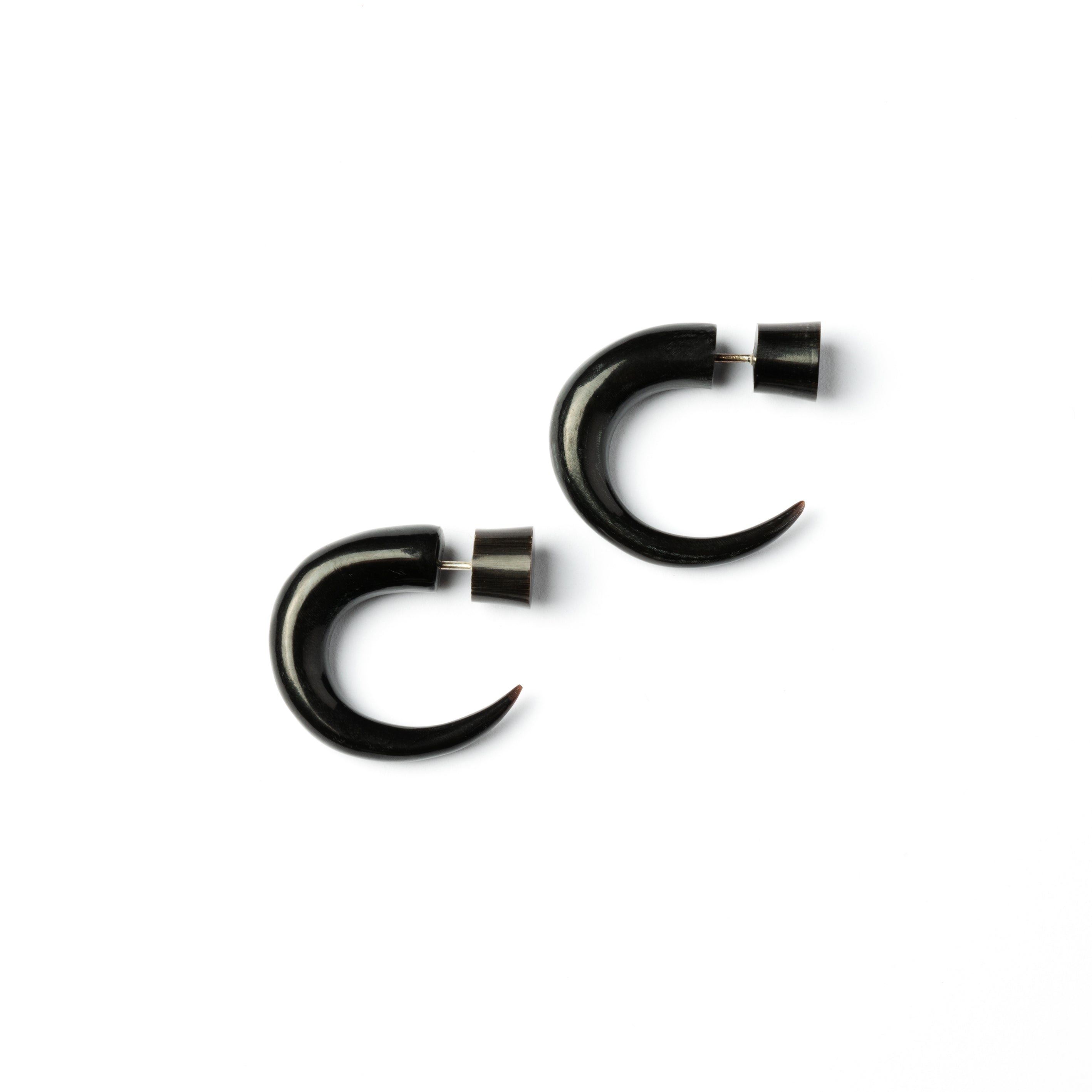 Las Dalias Fake Gauge Earrings -  horn