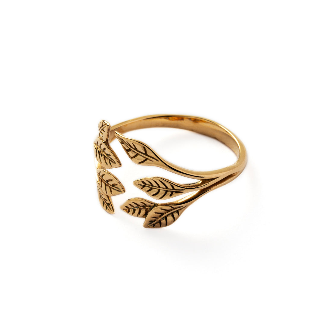 Bronze Leaf Hug Ring right side view