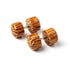 pair of Light Palm wood fake gauge plug earrings side view