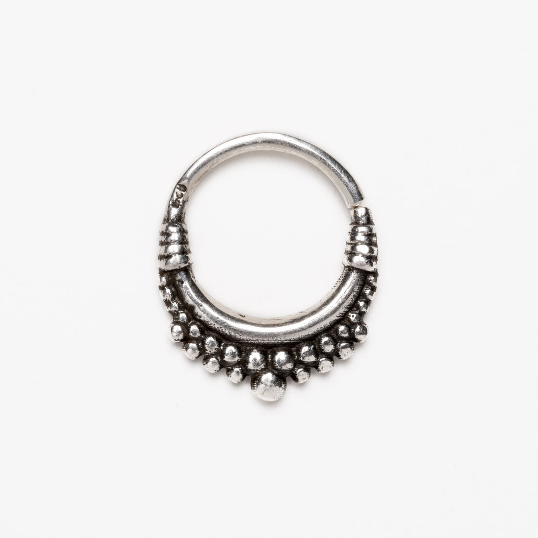 Lola Silver Septum Ring frontal view