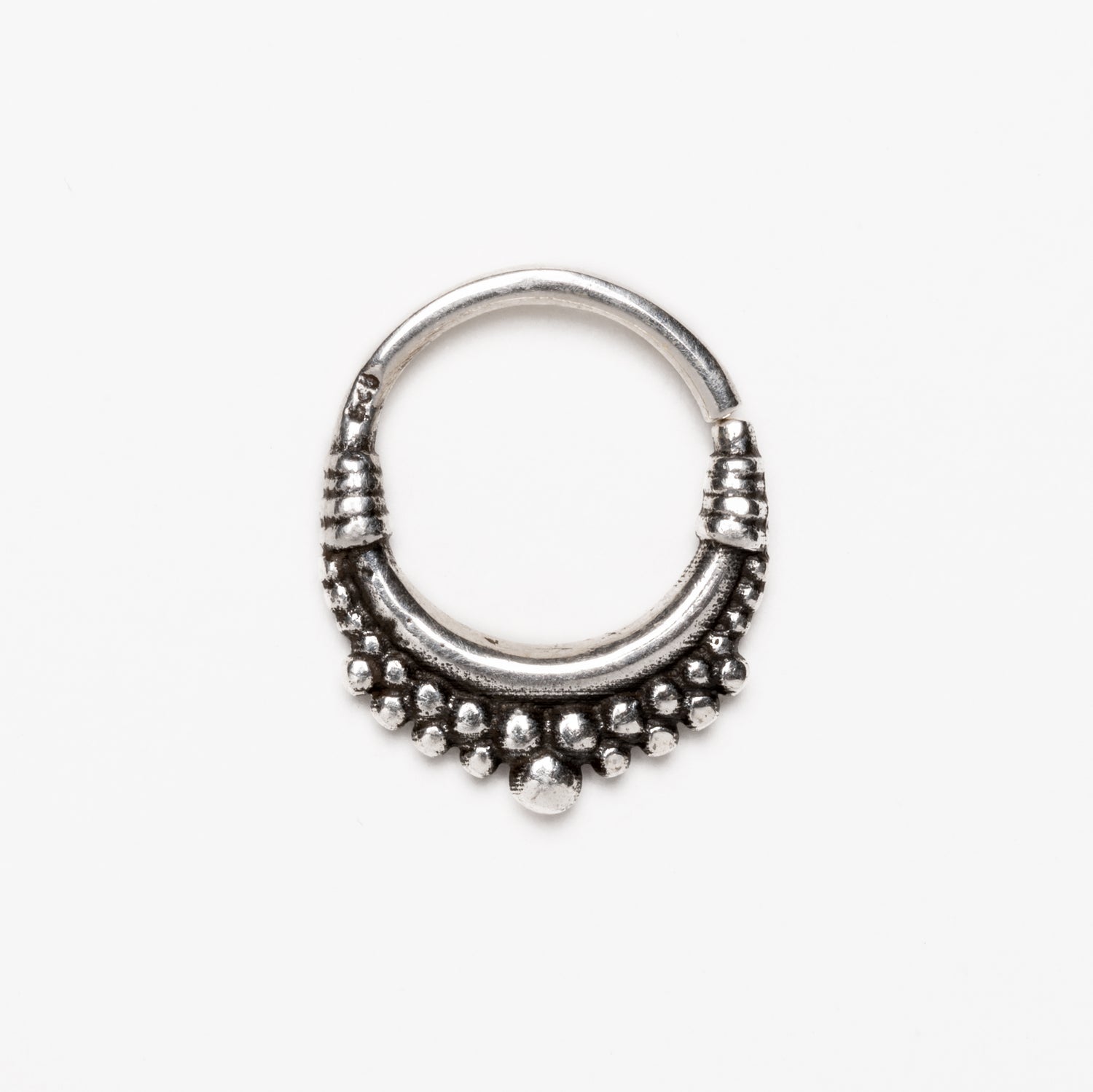 Lola Silver Septum Ring frontal view