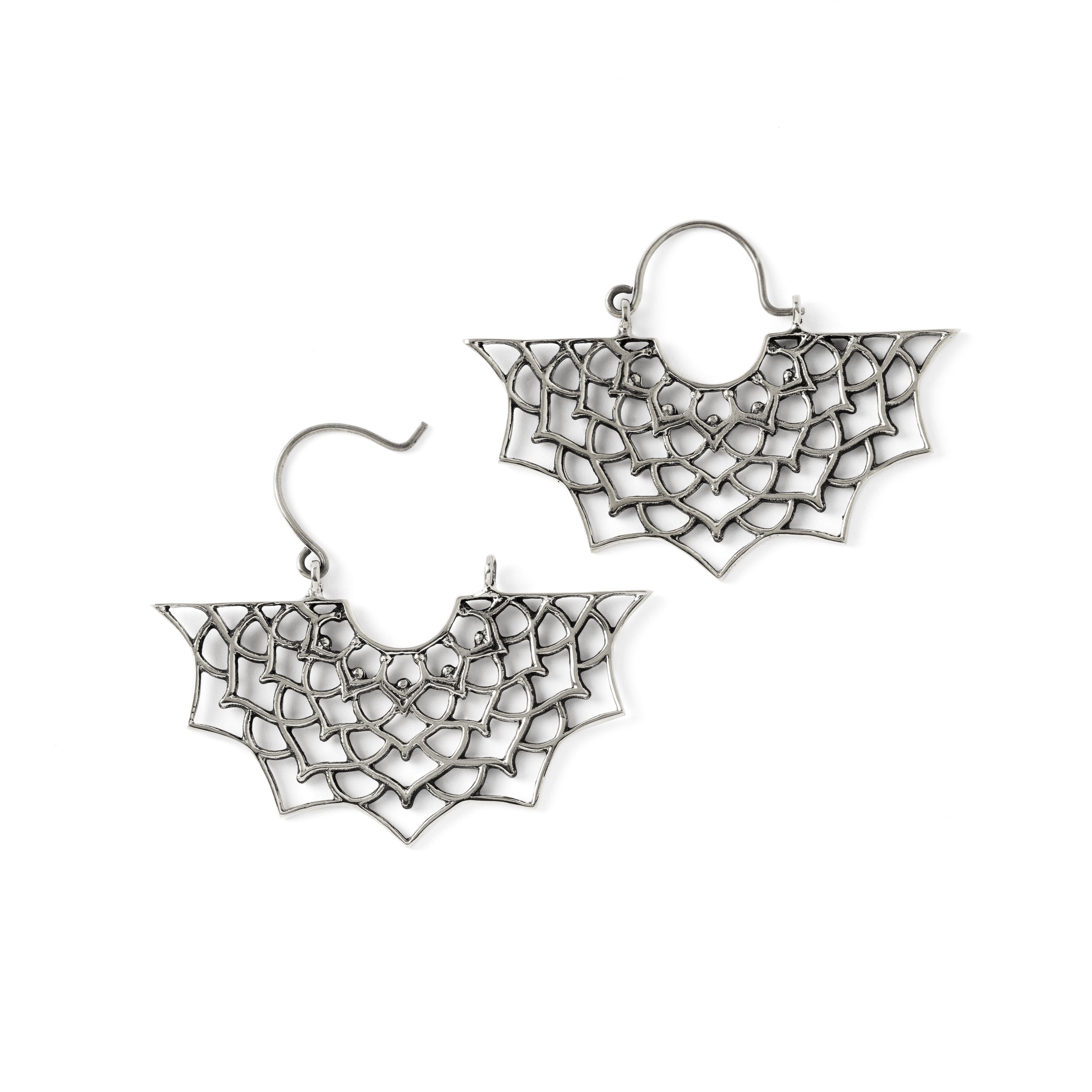 Lotus Fan Earrings frontal view with open clasp