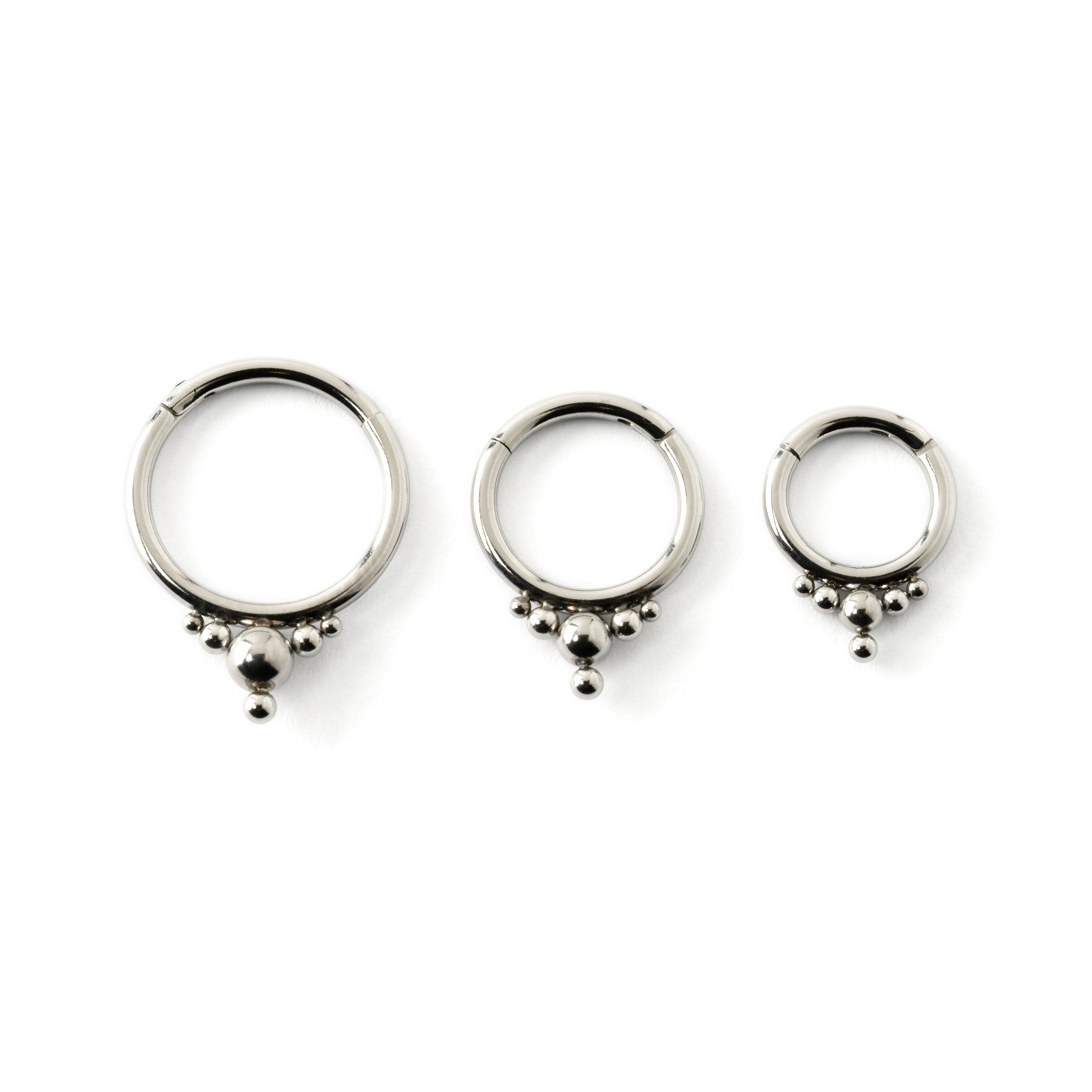 6mm, 8mm, 10mm surgical steel Malee septum clickers