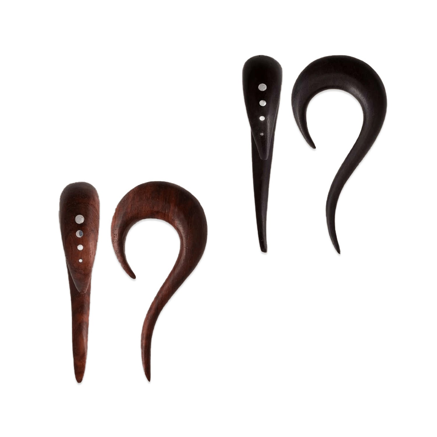 Maui Dotted Wood Ear Stretchers - Blackwood, Rosewood