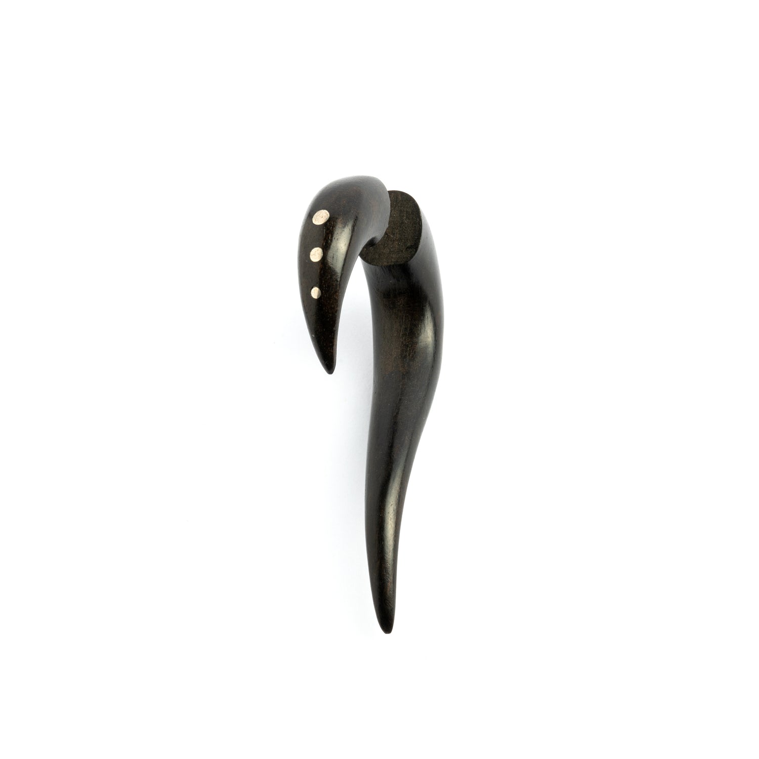 Maui Dotted Wood Earrings - Blackwood & silver