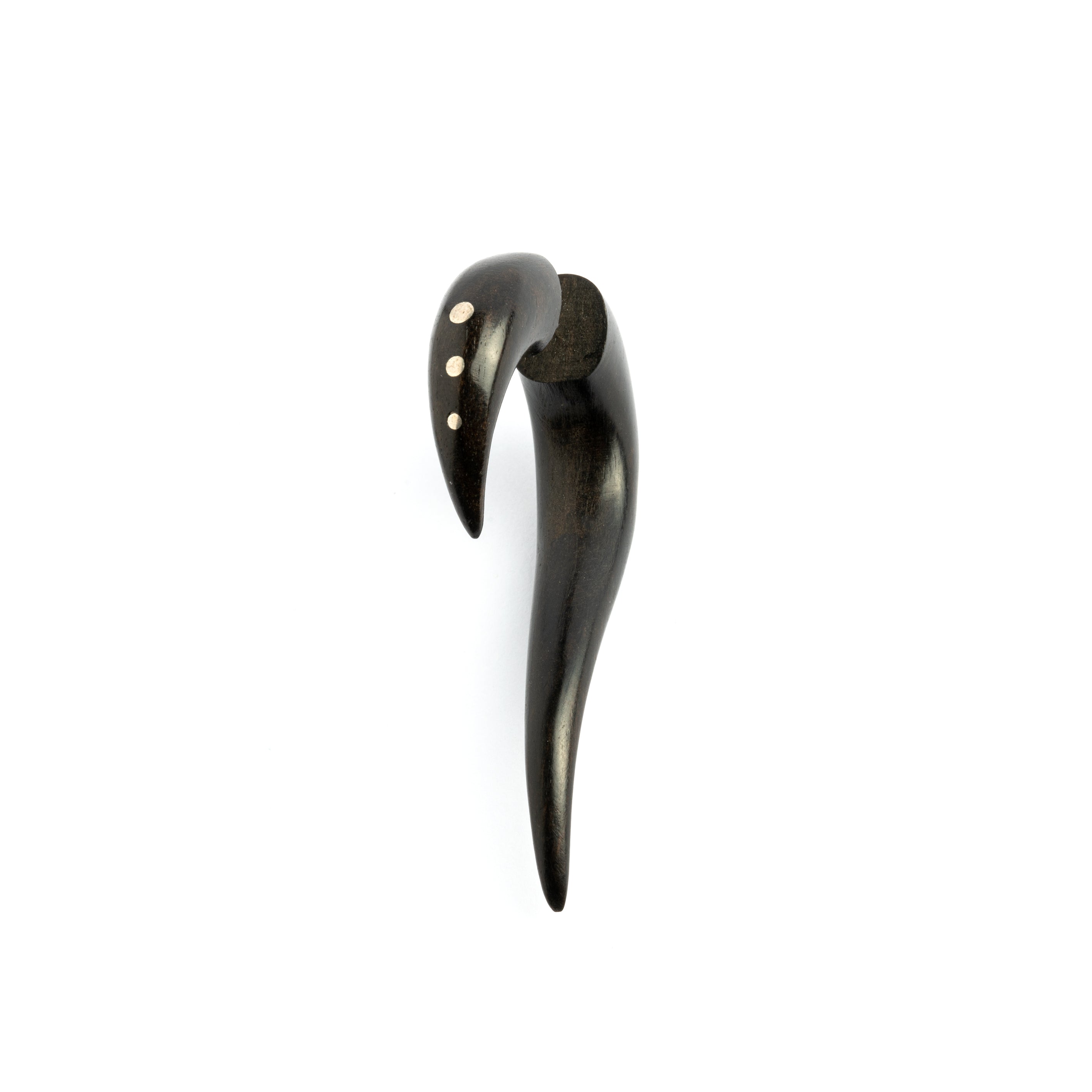 Maui Dotted Wood Earrings - Blackwood & silver
