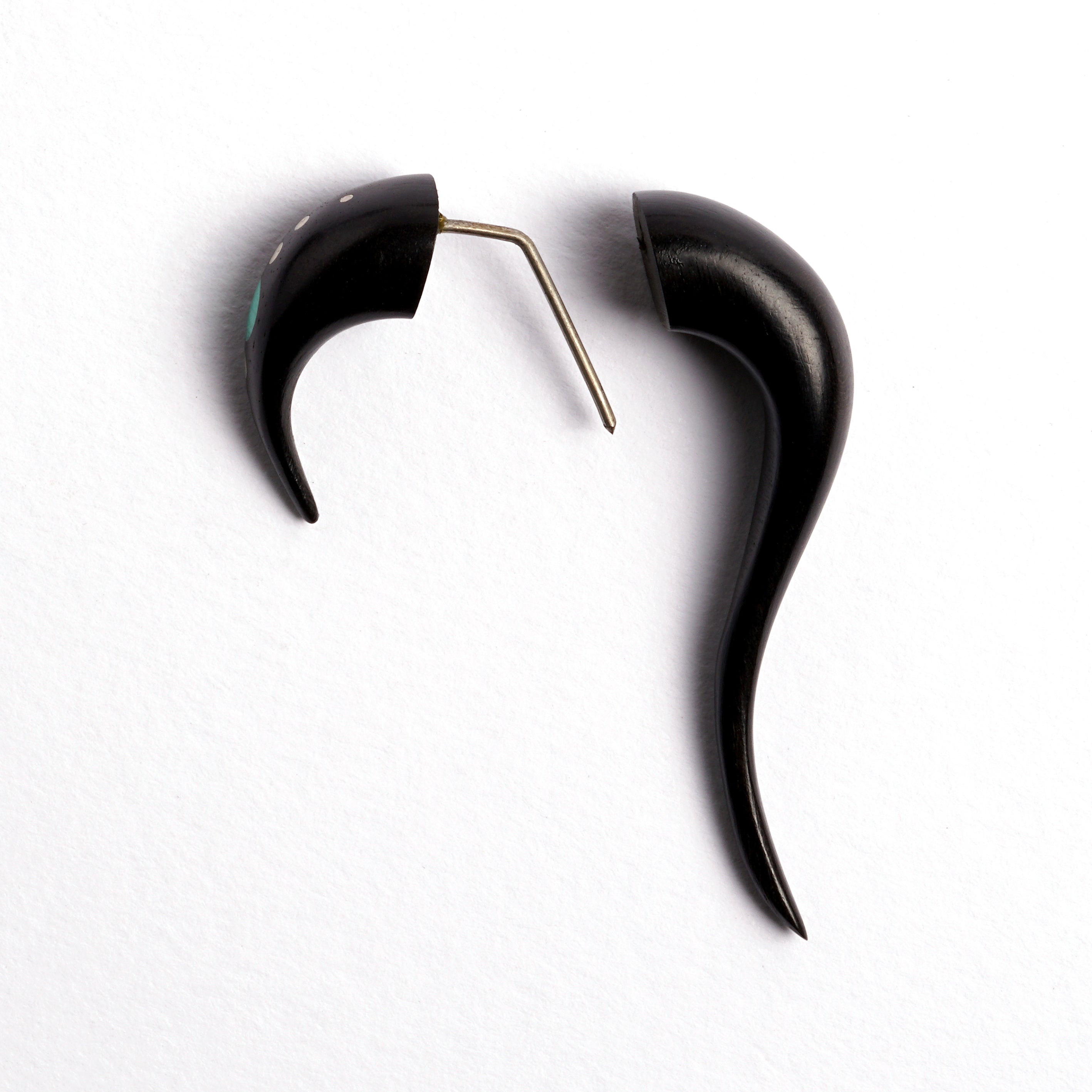 Maui Wood Earrings with Set Stones