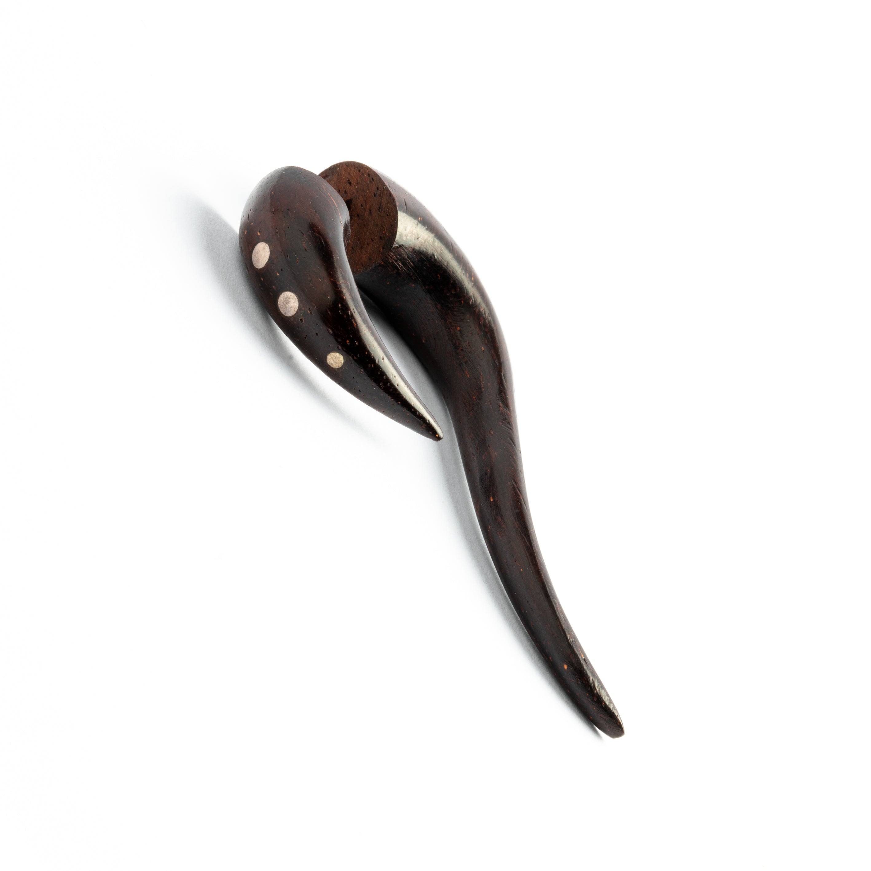 Maui Dotted Wood Earrings - Rosewood & brass