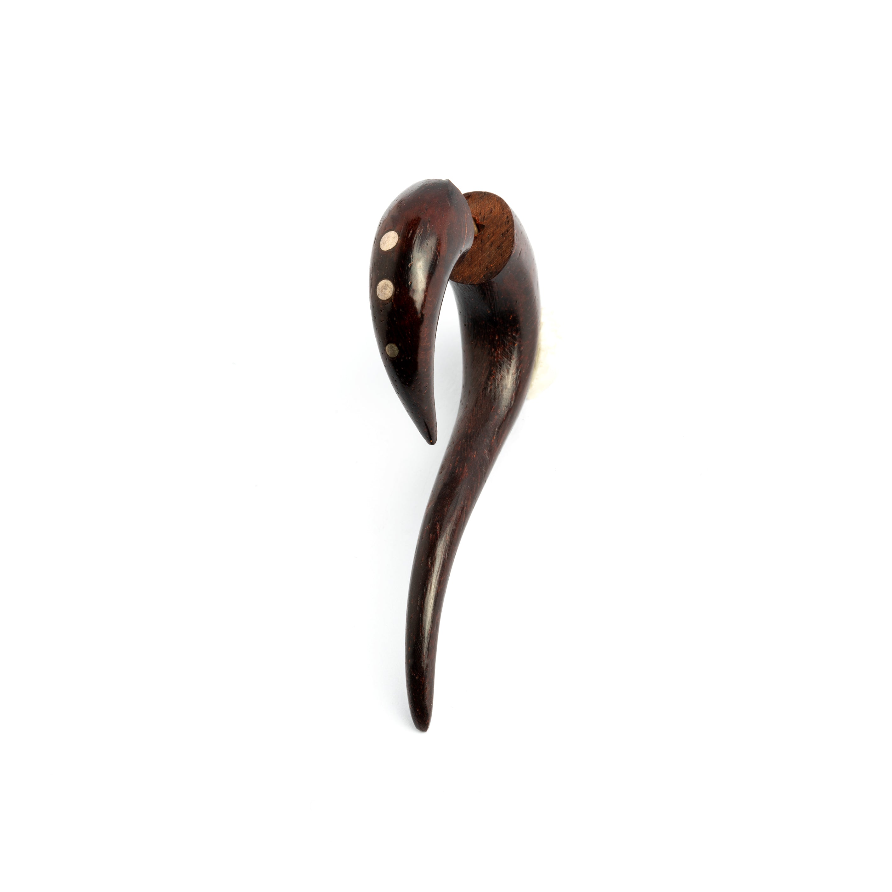 Maui Dotted Wood Earrings - Rosewood & brass