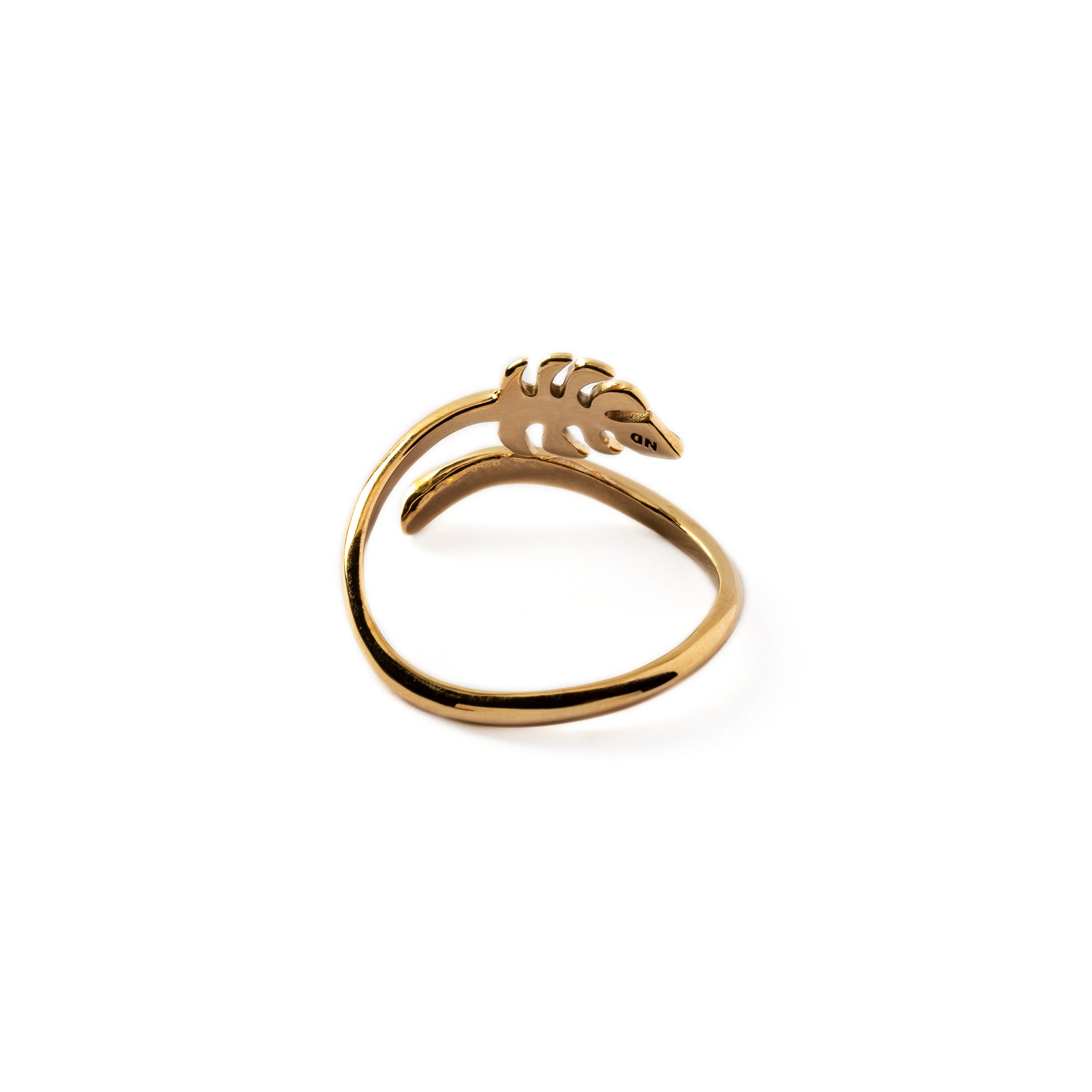 Bronze Monstera Ring back view