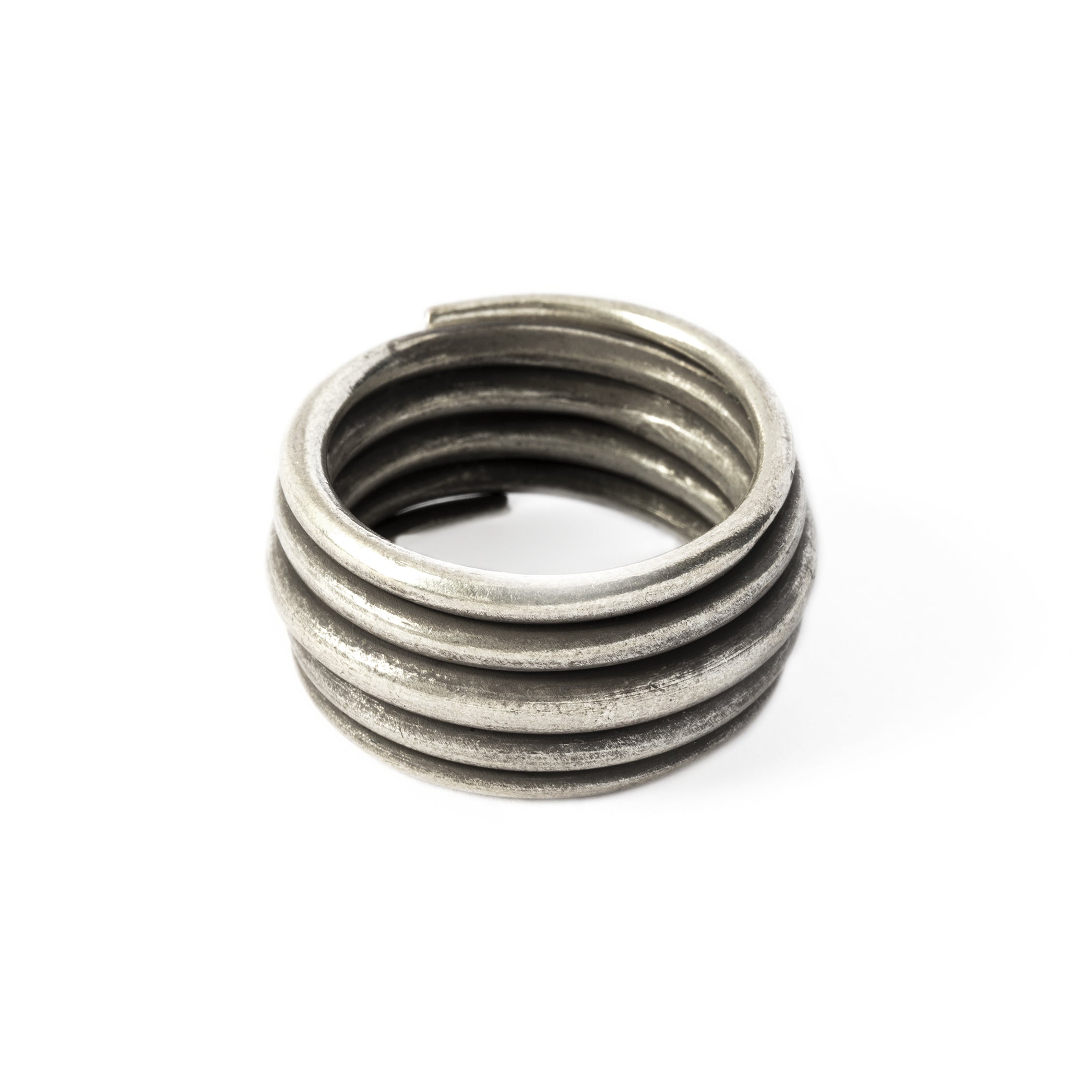 Pichai Tribal Silver Ring above view