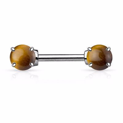 Surgical Steel Barbell with set Stone