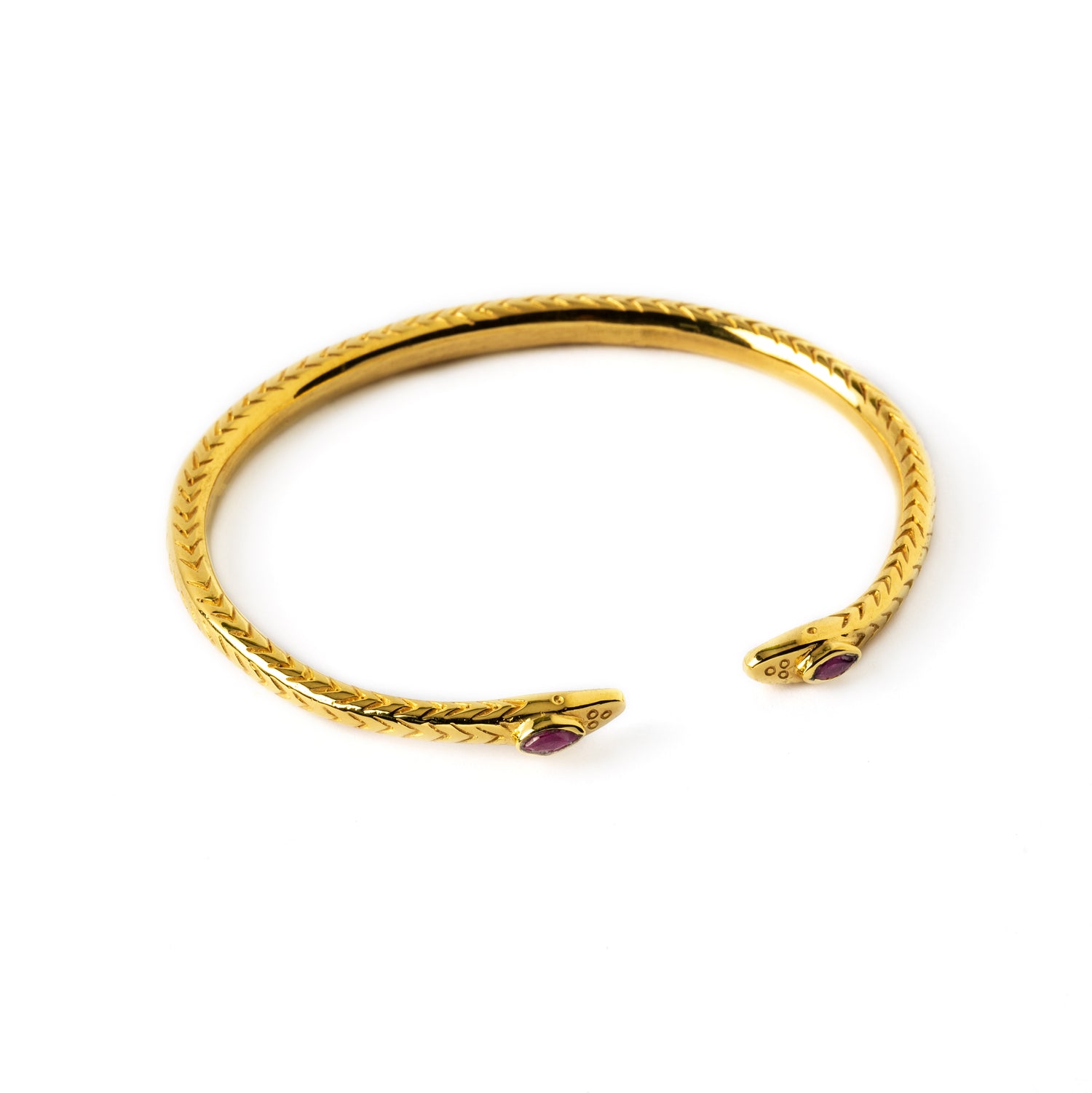 Nagi Gold Cuff with Ruby left side view