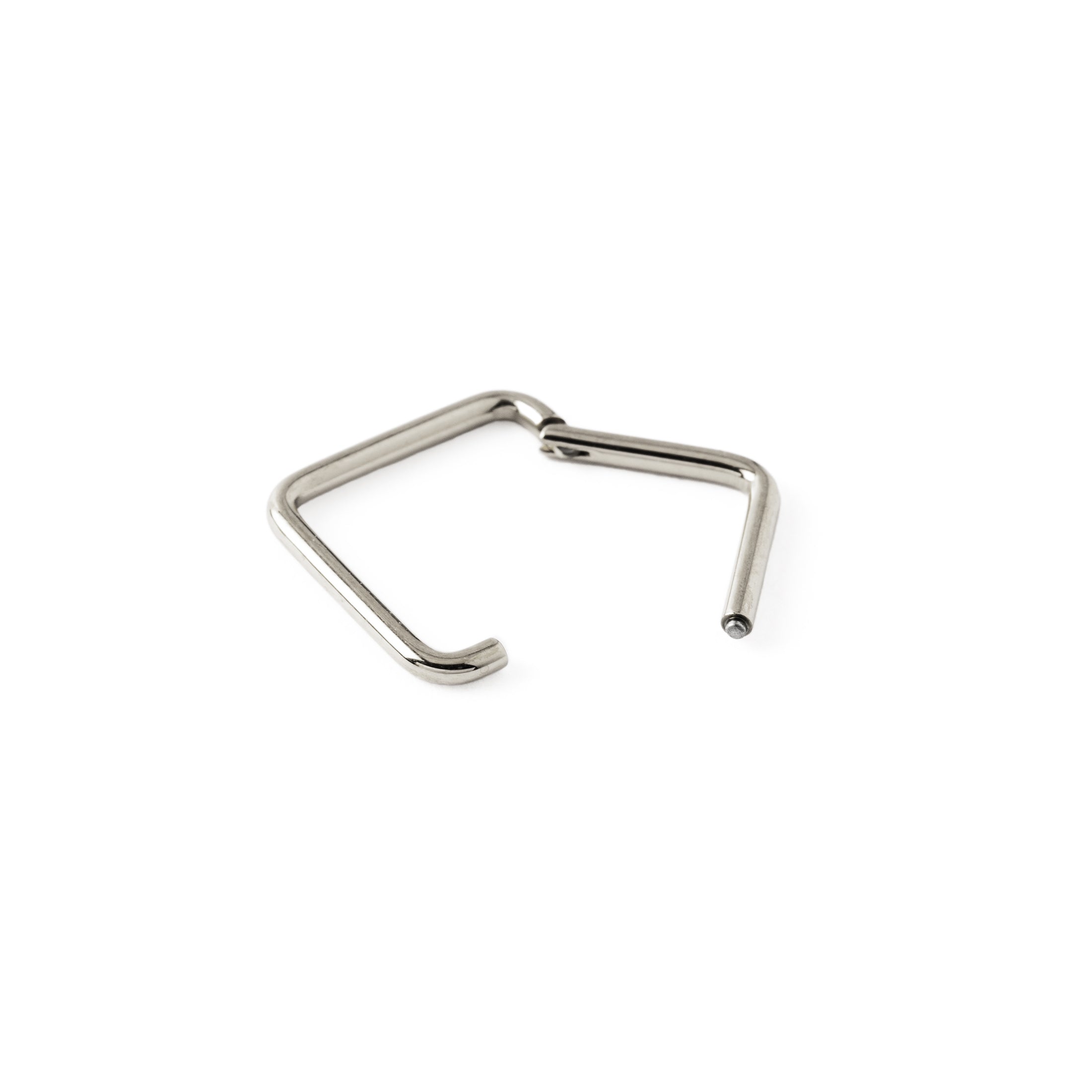 Oblong Titanium Clicker Ring hinged segment view