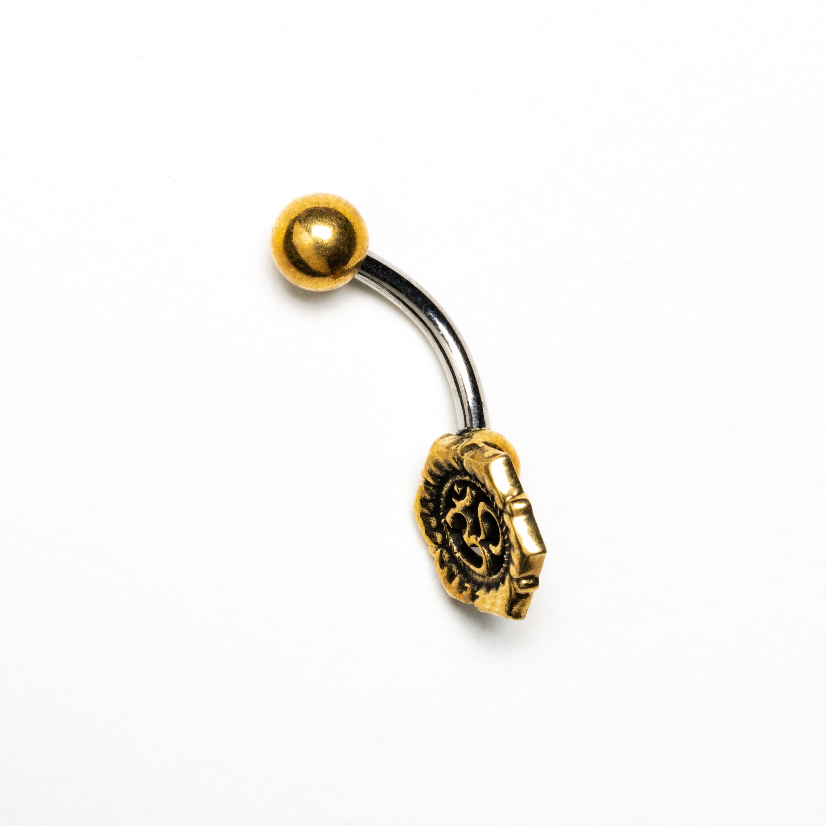 Om Belly Piercing side view