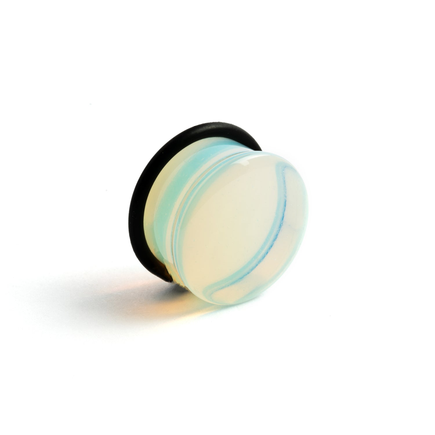 Single flare Opalite stone ear plug right side view