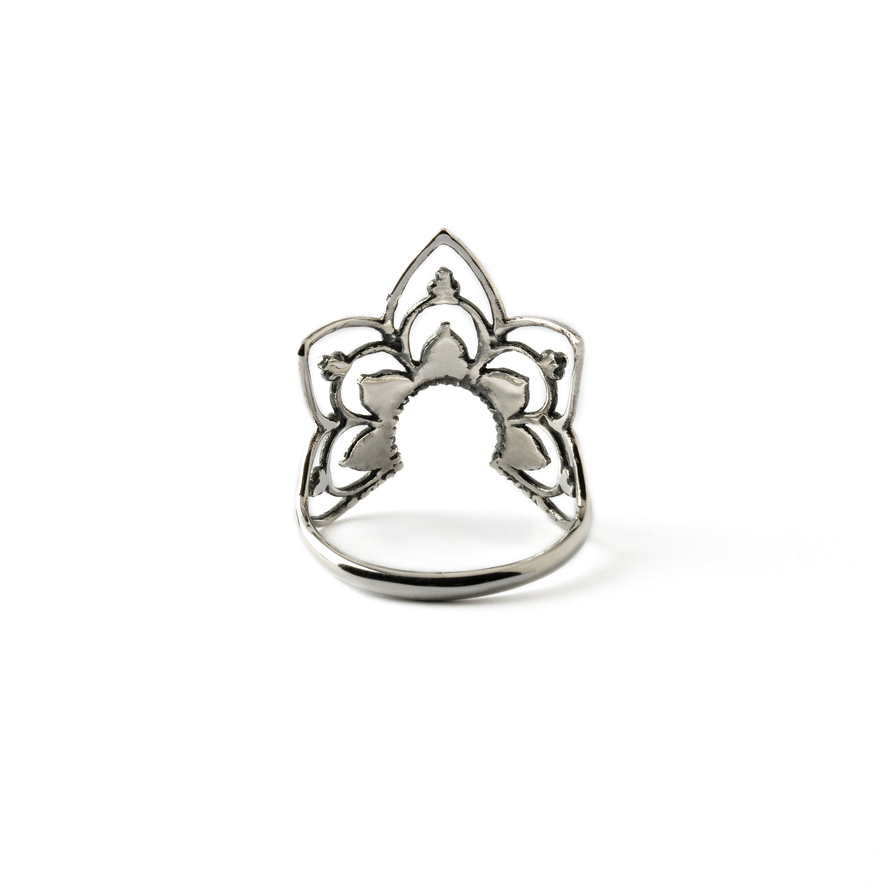 Vinyasa silver ring back side view