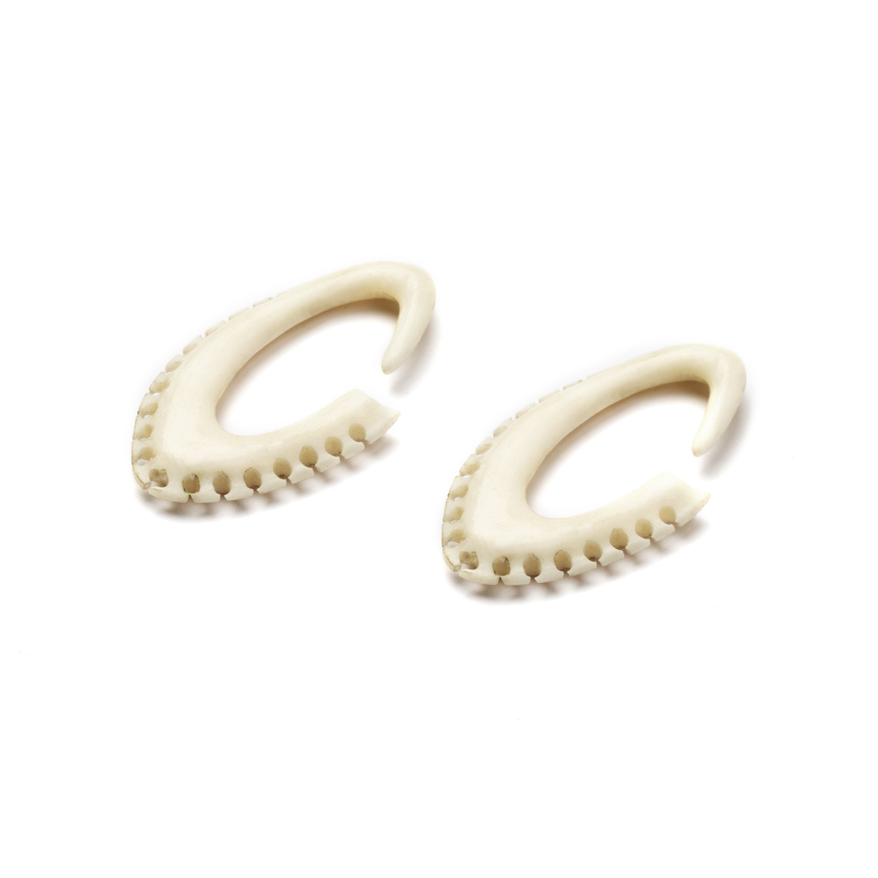 Oval Cut Hook Stretchers - bone