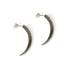 textured oxidised silver talon shaped post earrings side view