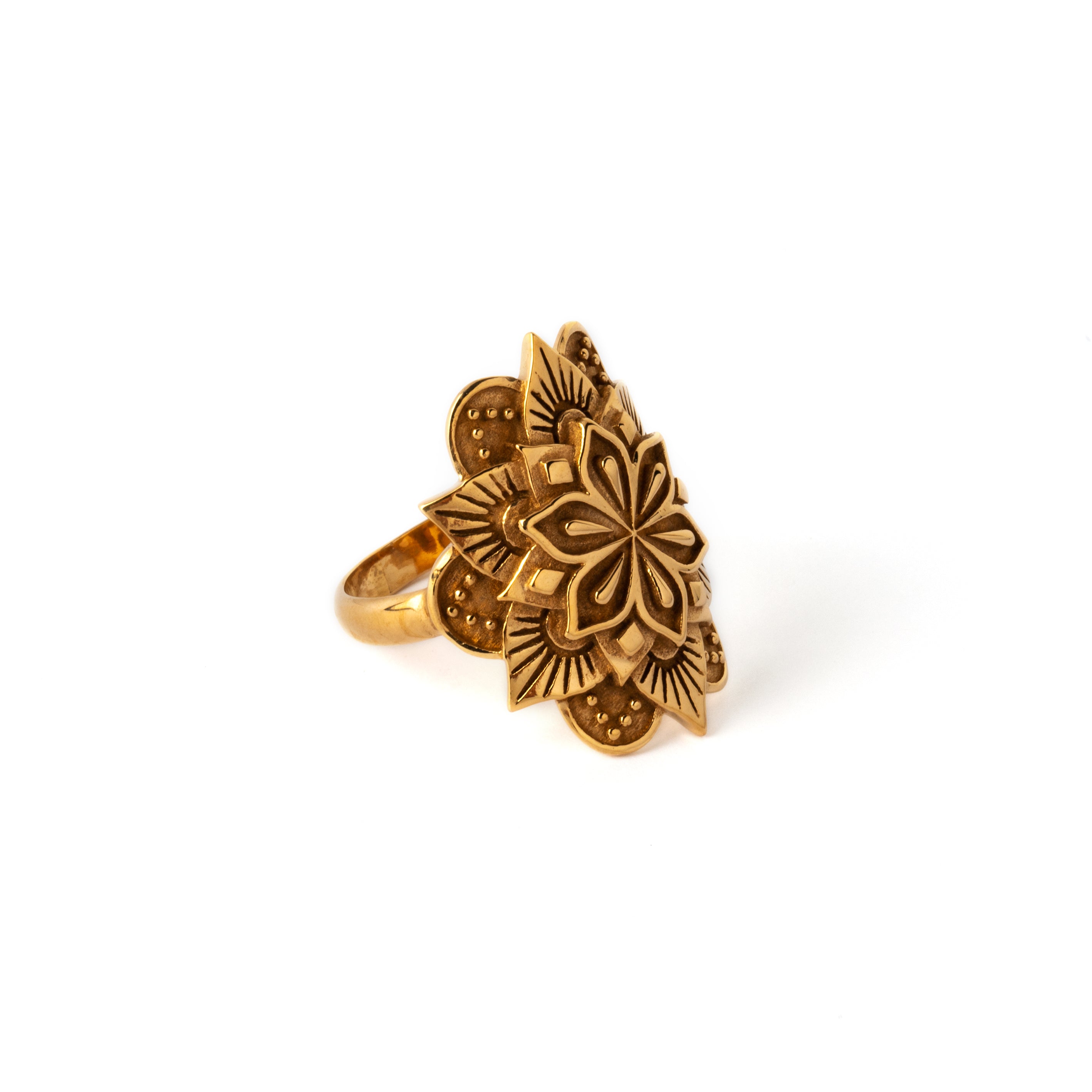 bronze Padma Mandala ring right side view