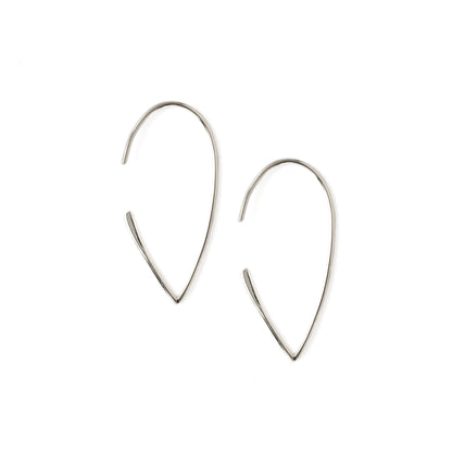 Petal Silver Wire Earrings front view