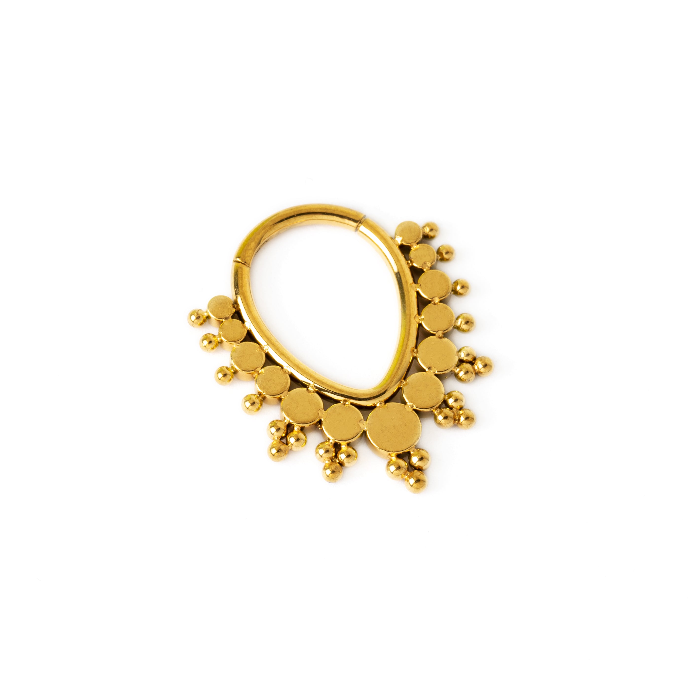 Prisha Golden septum clicker right side view