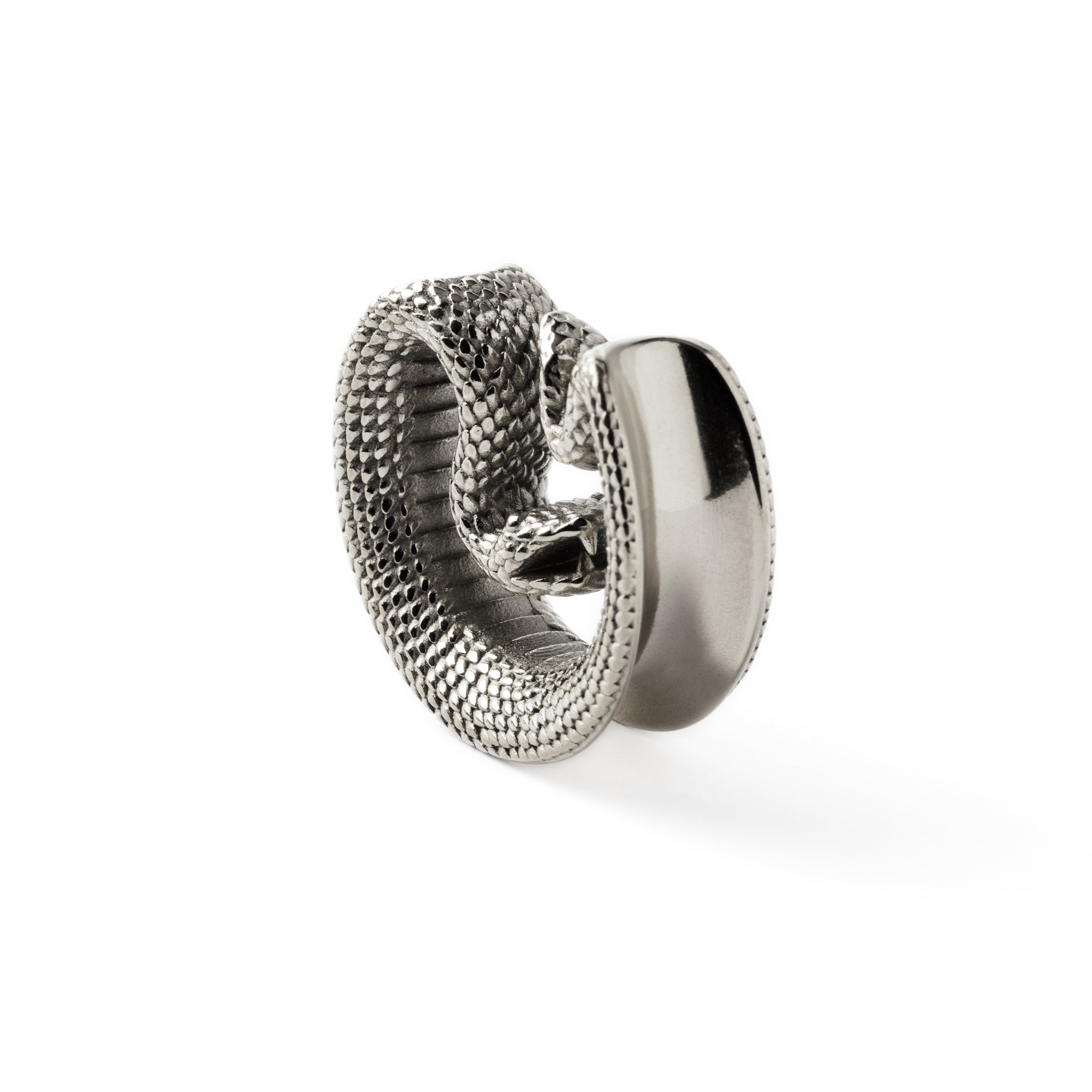 single surgical steel python snake plug tunnel