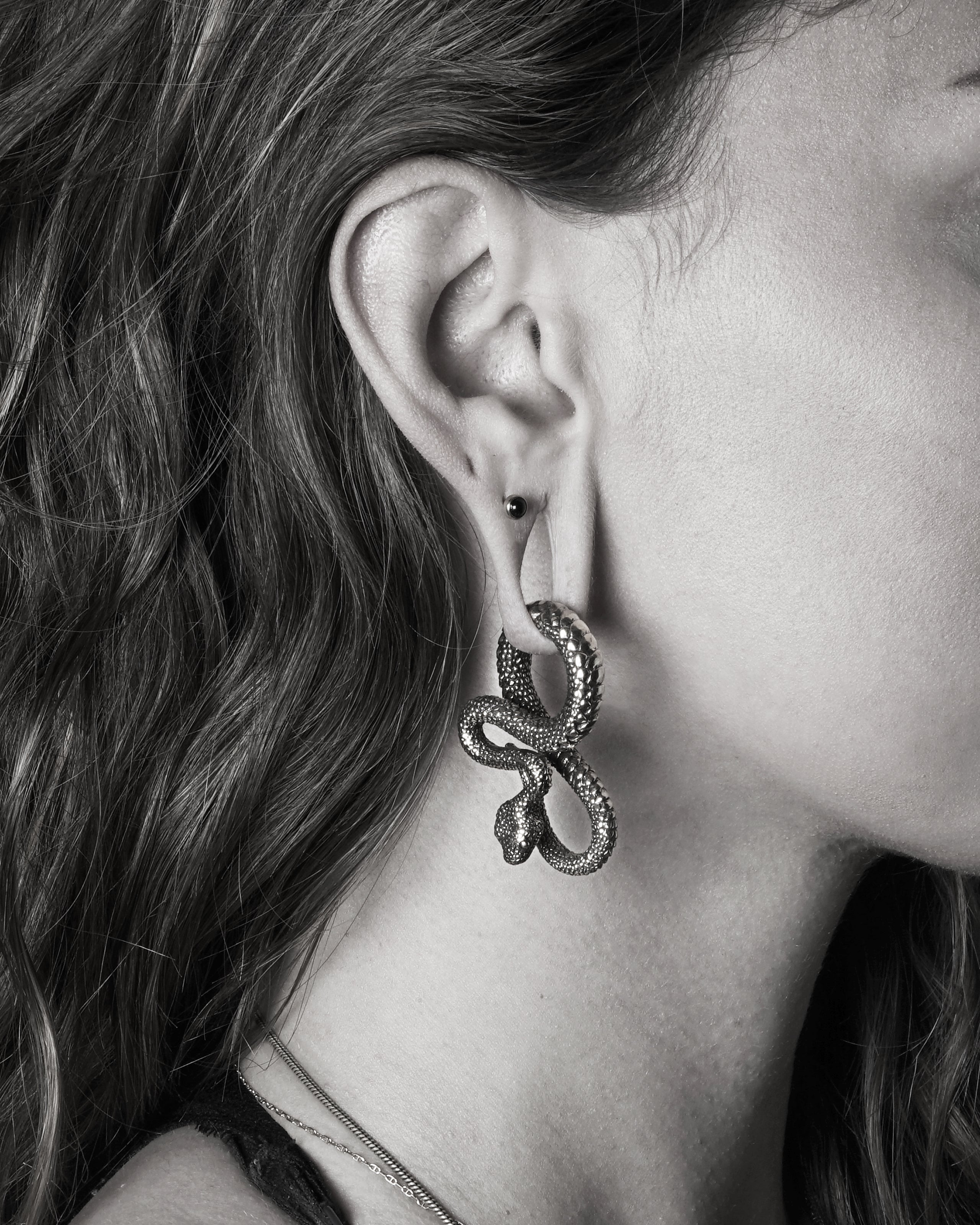 model wearing 6mm (2g) Golden Python Hanger