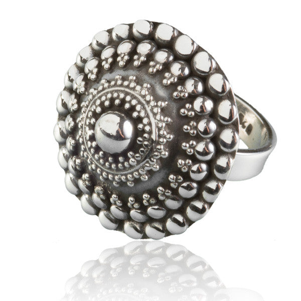 Ornamented Silver Ring - Tribu
