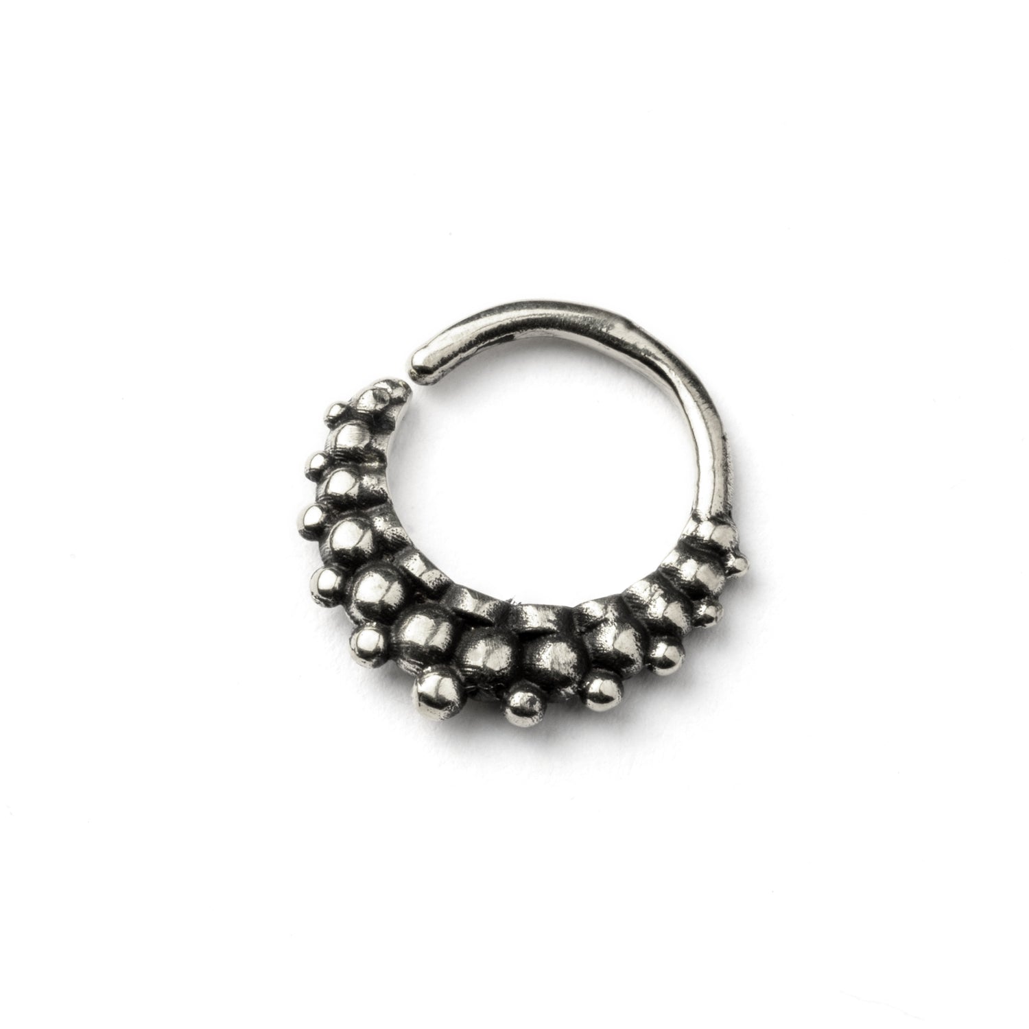 Rajee Silver Septum Ring right side view