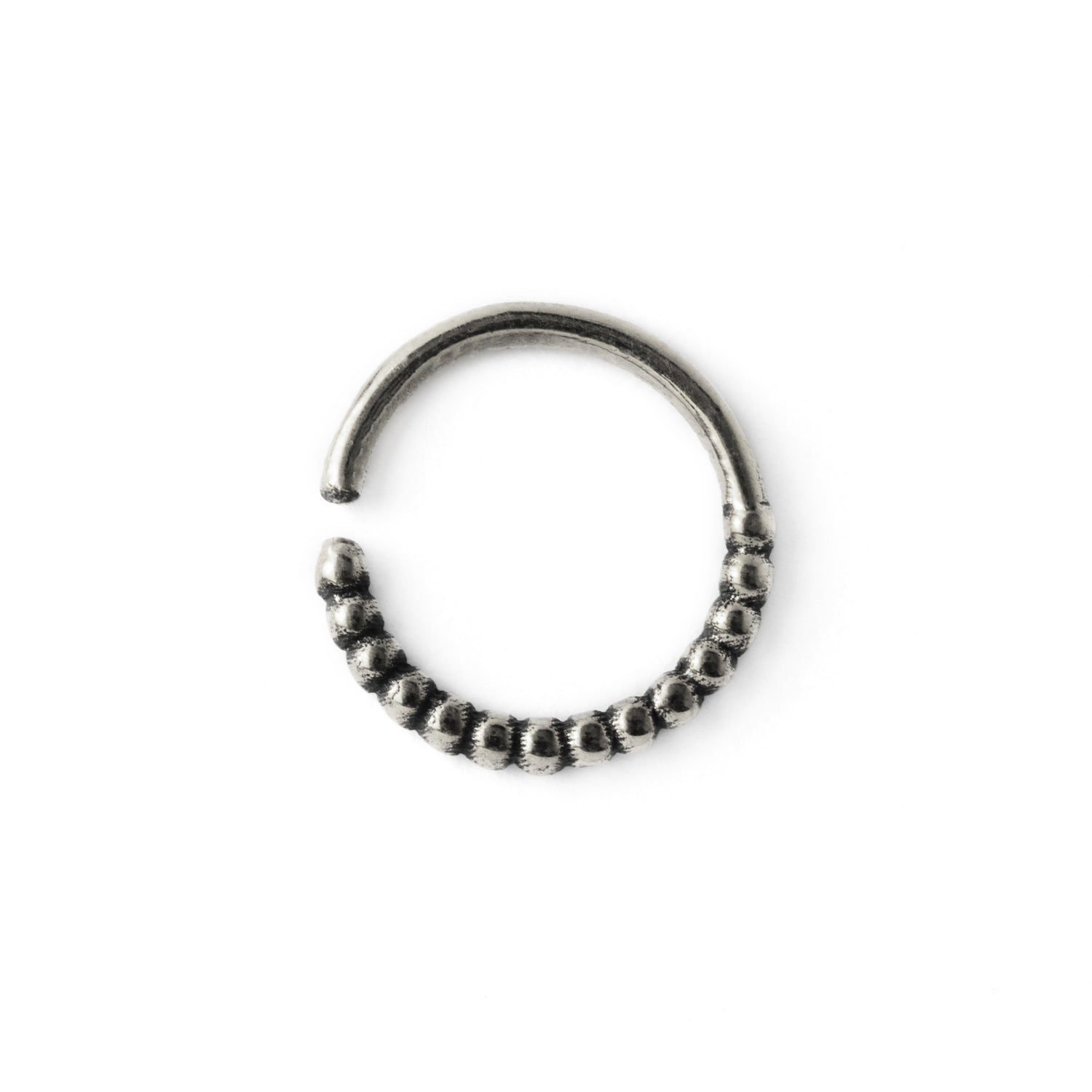 Ravi silver septum ring frontal view