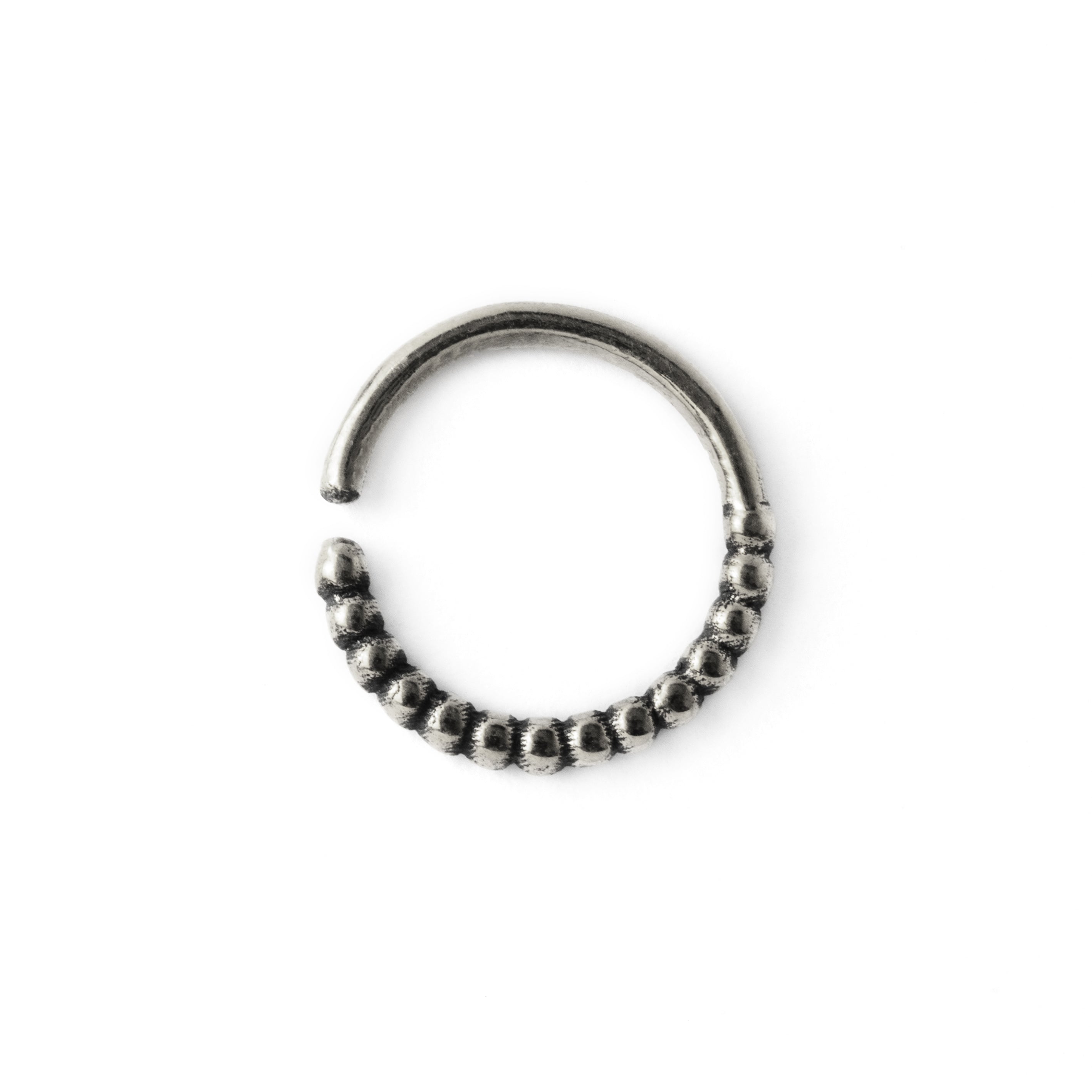 Ravi silver septum ring frontal view