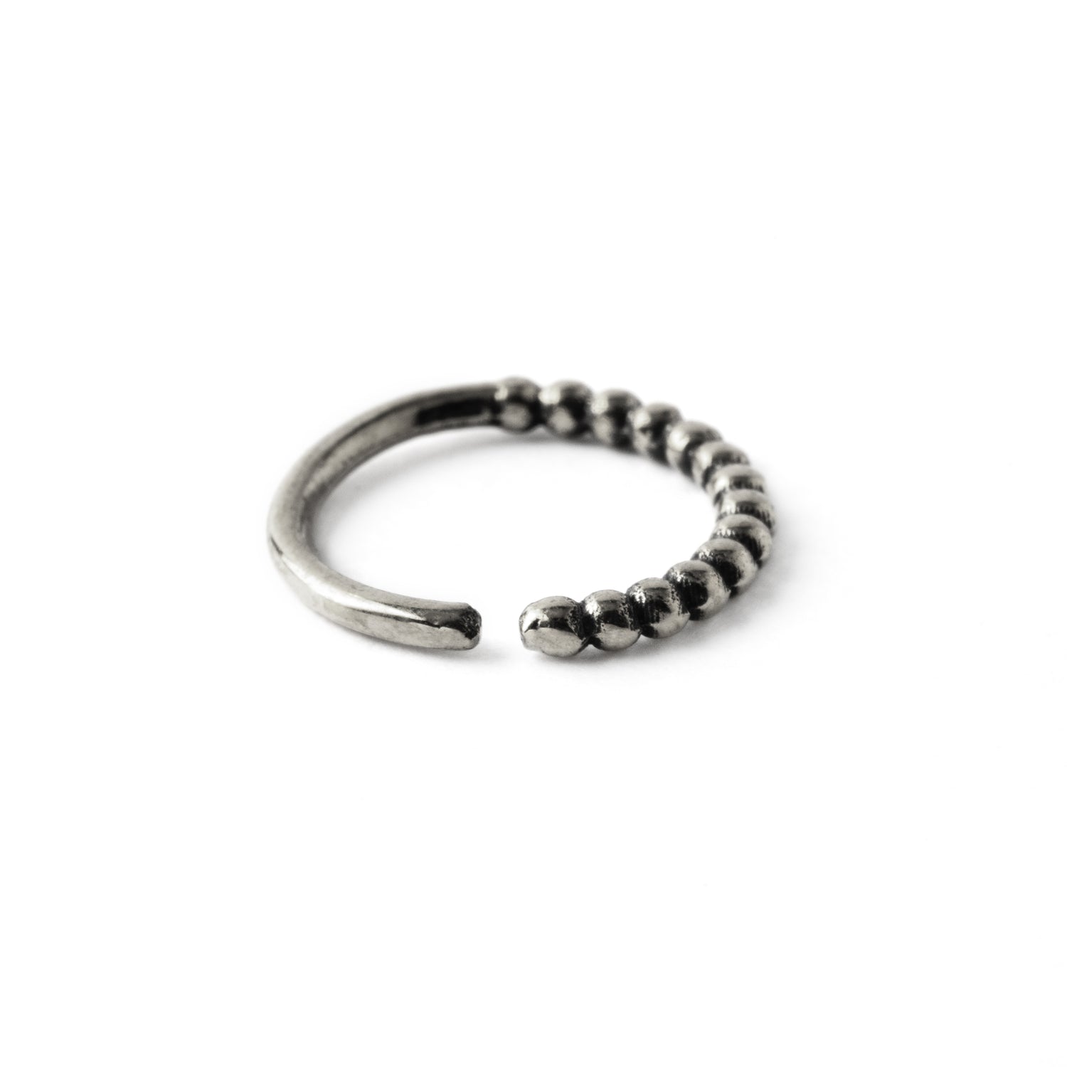 Ravi silver septum ring side view