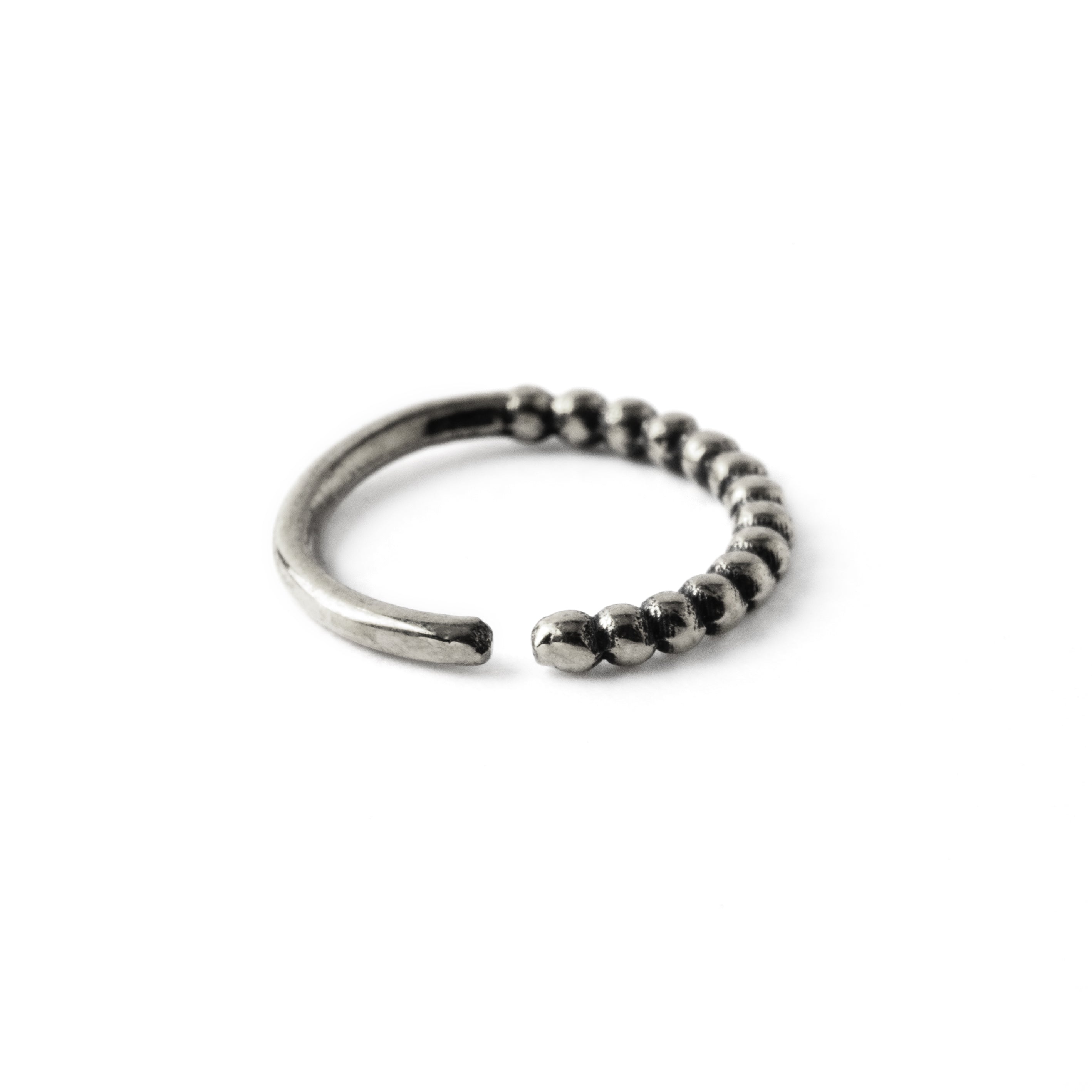 Ravi silver septum ring side view