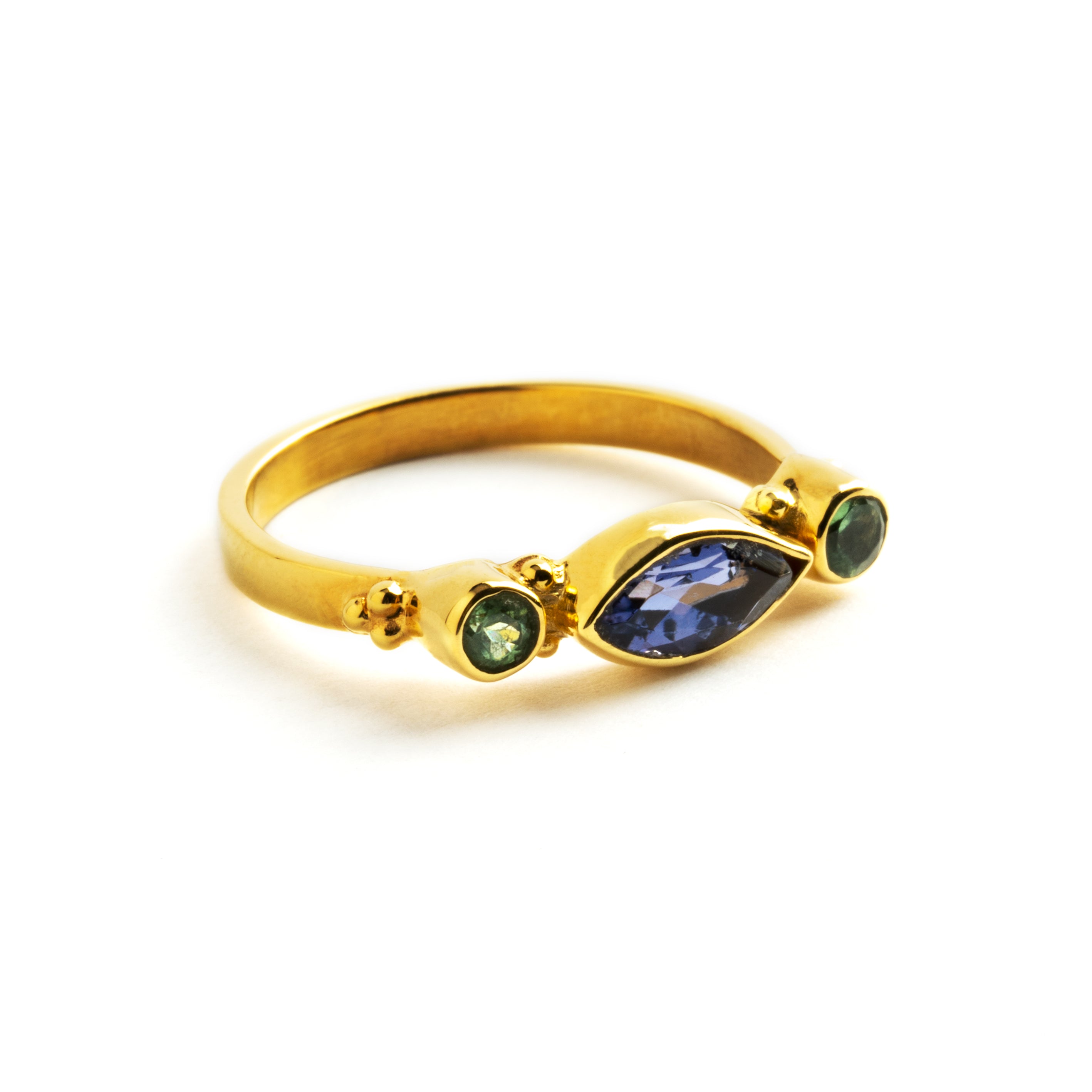 Rishi Liolite & Turmaline Ring