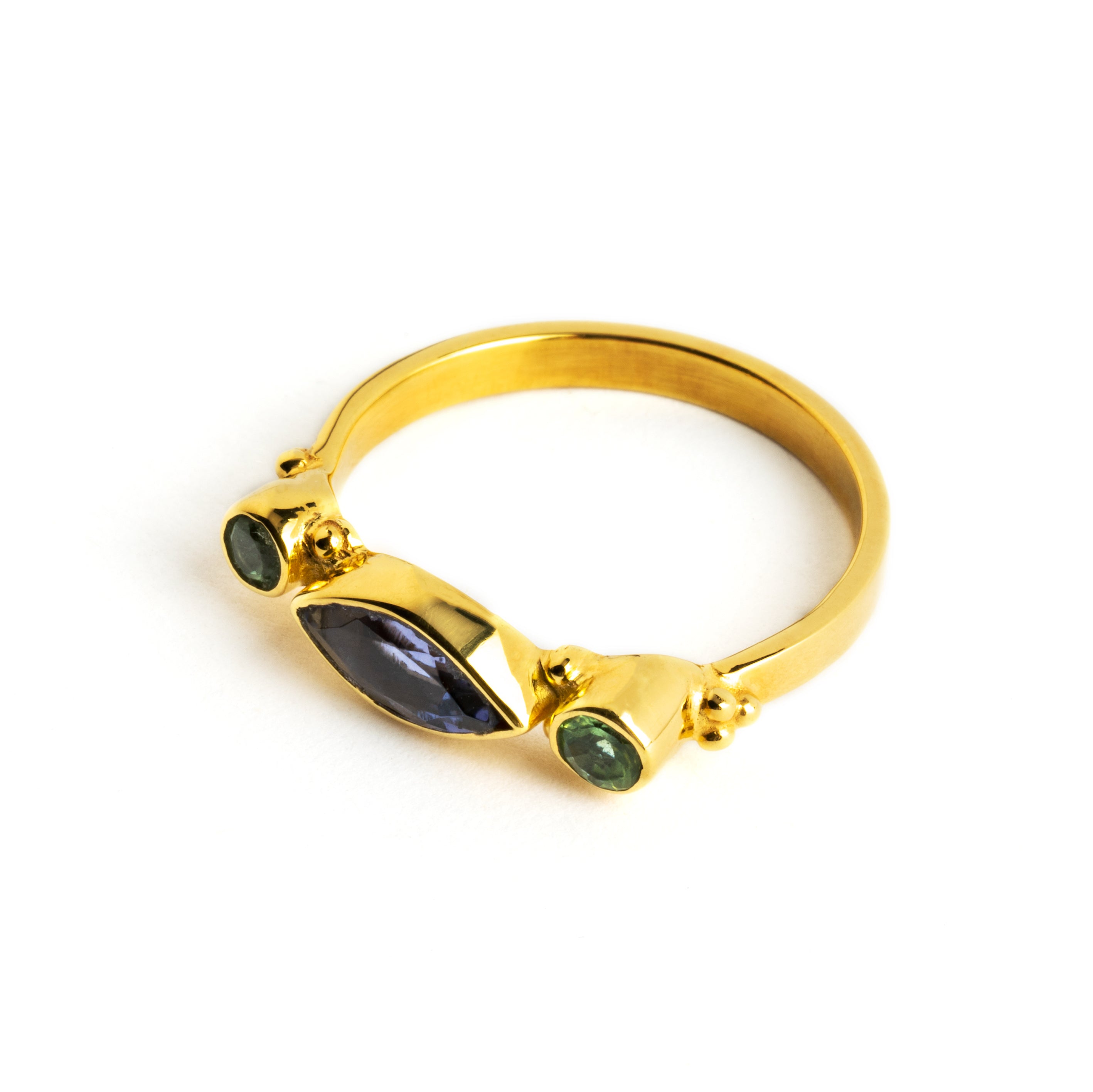 Rishi Liolite & Turmaline Ring