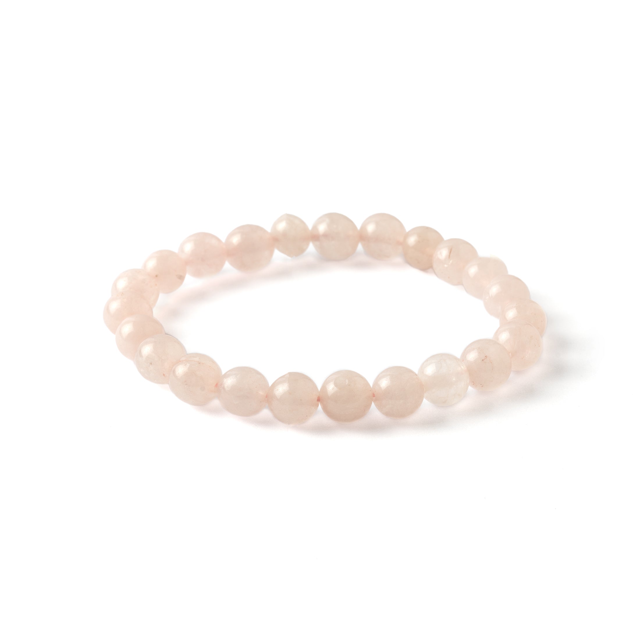 Rose Quartz Beads Bracelet side view