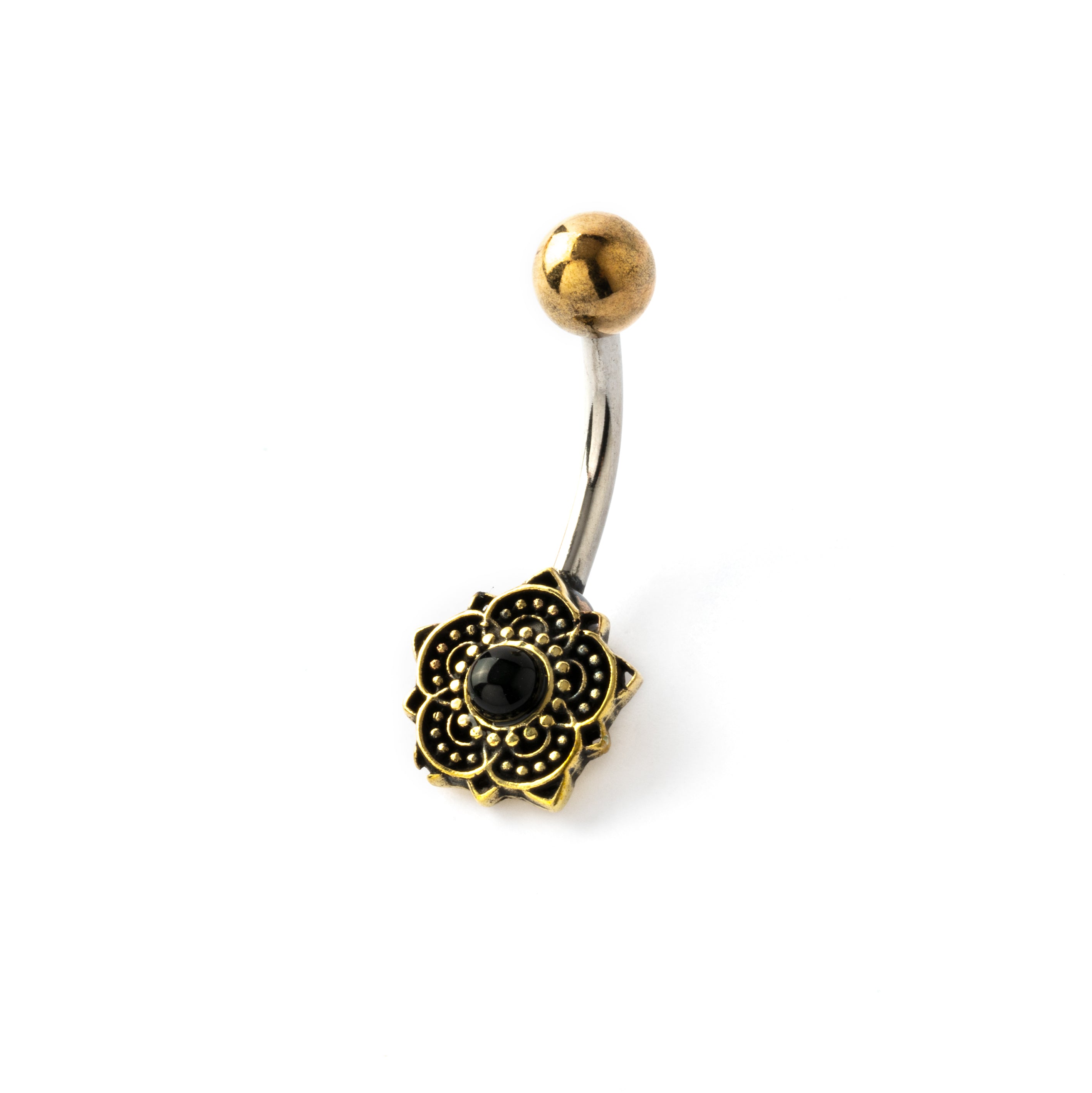 Lalita Belly Piercing with Black Onyx right side view