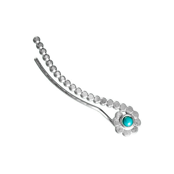 Silver Ear Climber with Single Stone