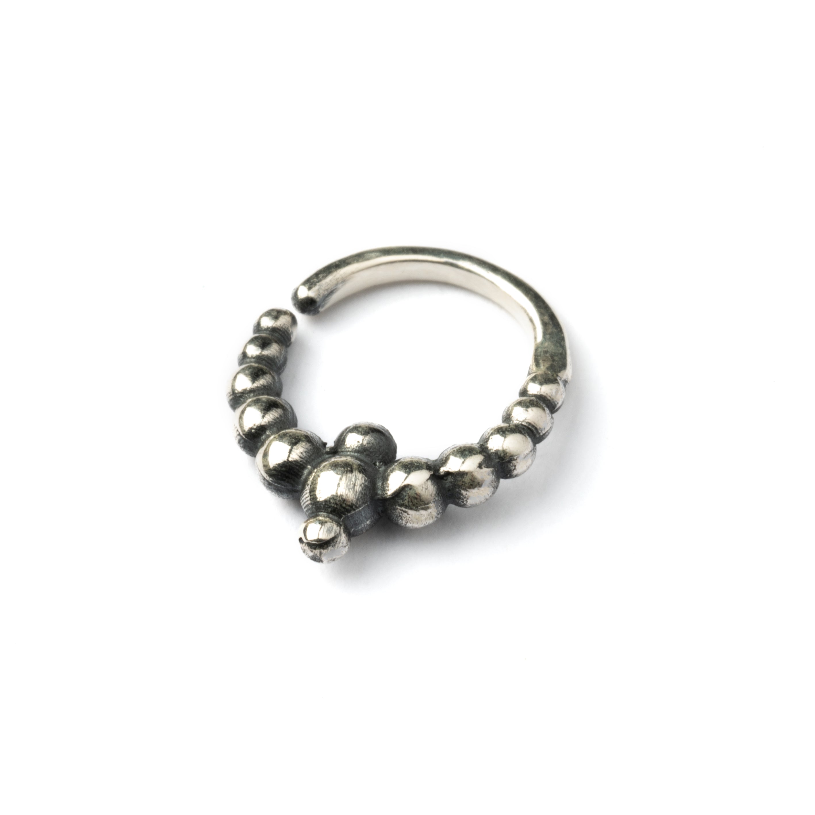 Samrat silver septum ring right side view