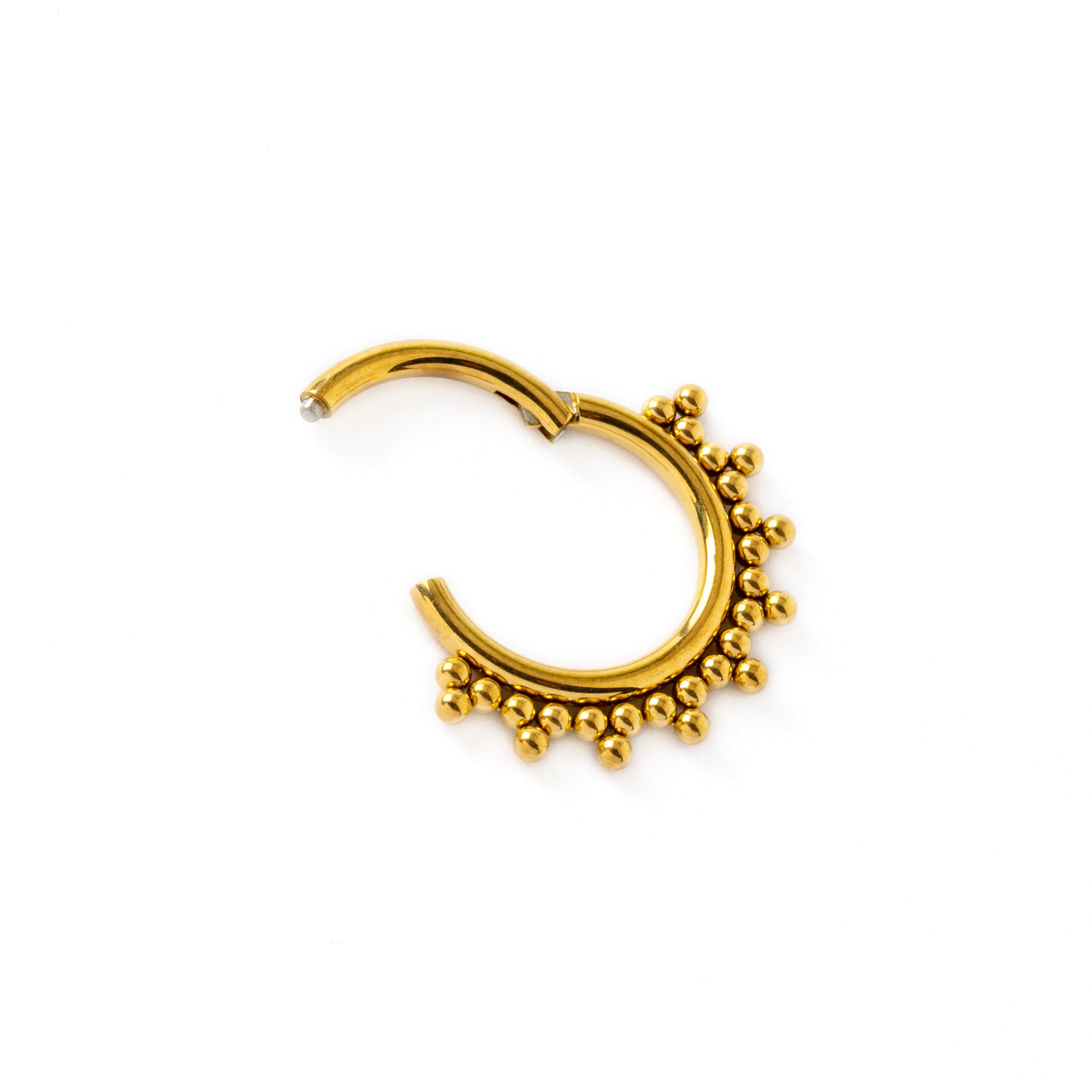 Sarika gold surgical steel septum clicker hinged segment view